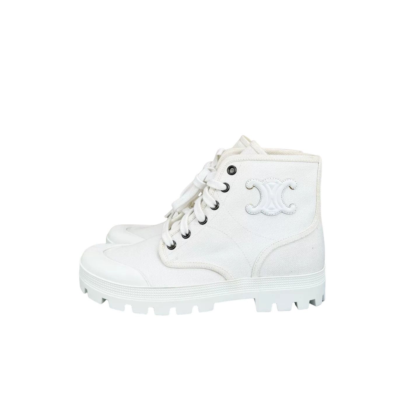 Celine Celine Patapan Canvas Lace Up Boots Size 37 Size US 7 / IT 37 - 1 Thumbnail
