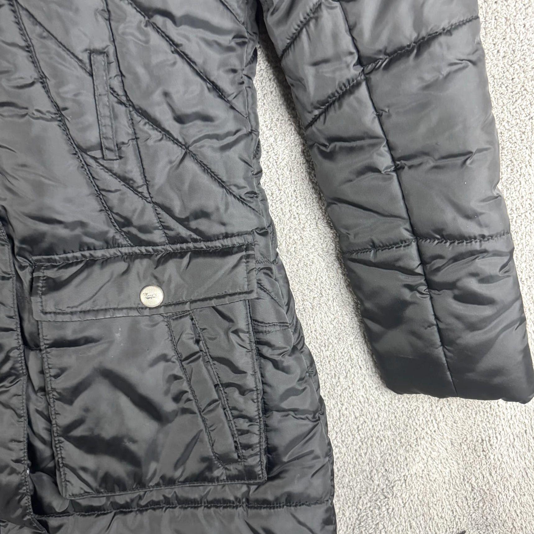 Coogi Coogi Puffer Coat Womens Small Black Quilted Full Zip Mid Length Pockets Warm Size S / US 4 / IT 40 - 3 Thumbnail