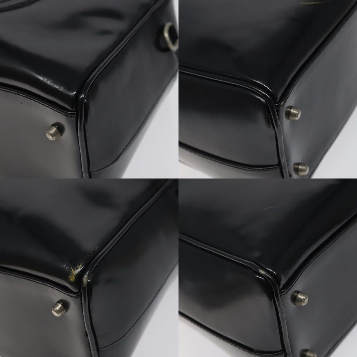 Gucci GUCCI Handbag Patent Leather Black Silver 000 1274 000 1274 Size ONE SIZE - 10 Thumbnail