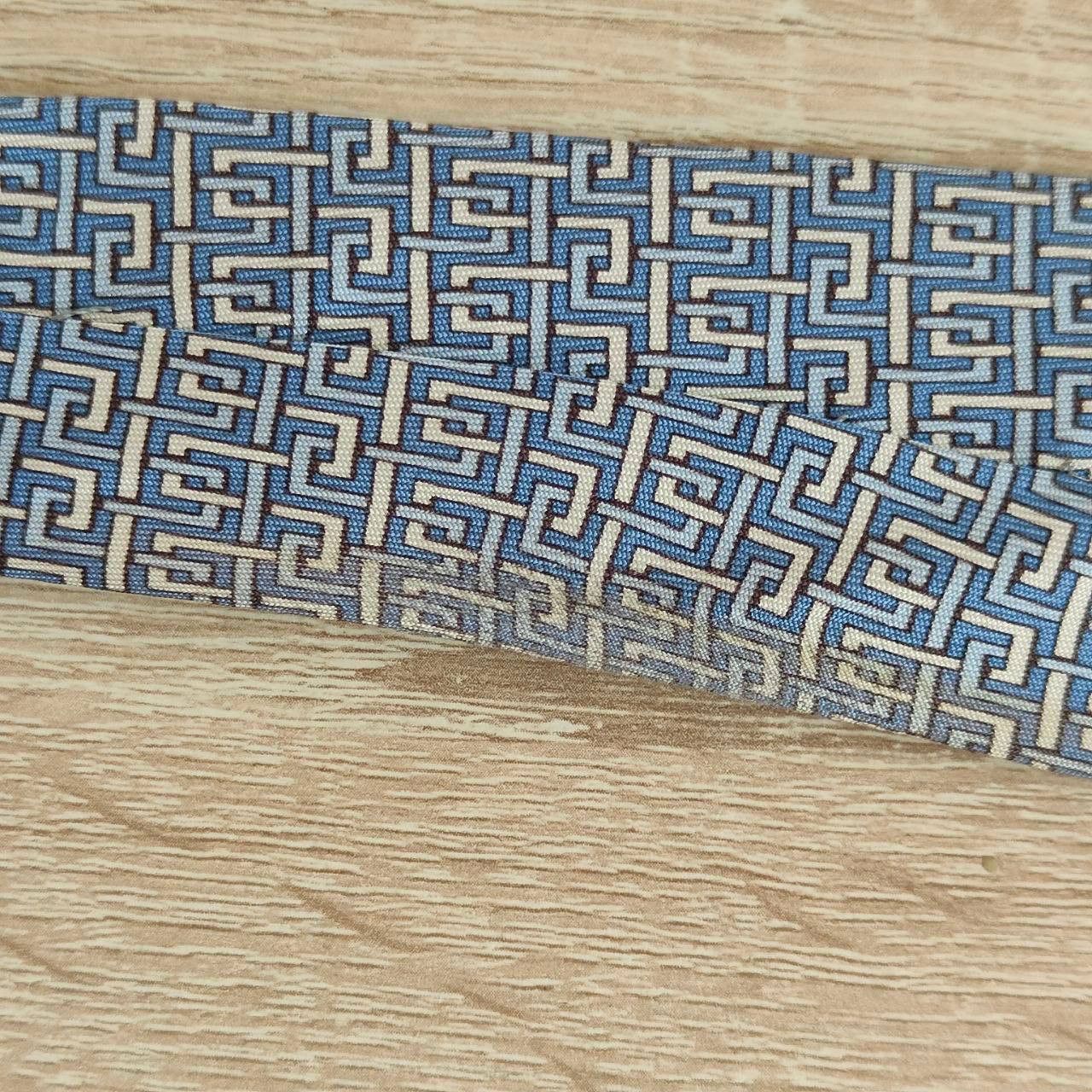 Hermes Hermes Paris Silk Tie 5081 PA Geometry Blue Size ONE SIZE - 6 Thumbnail