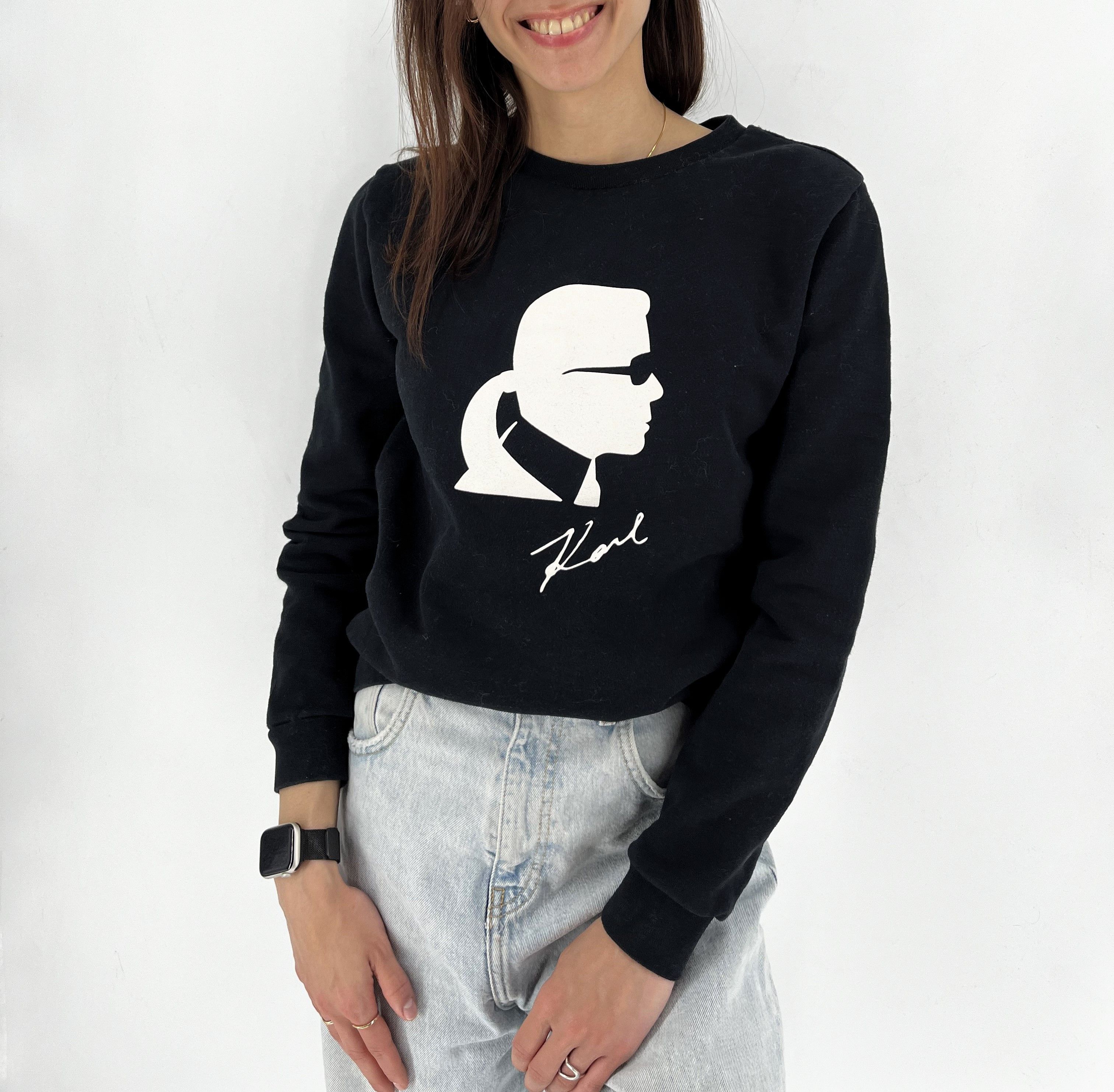 Karl Lagerfeld LGERFELD Karl Lagerfeld Black Label Logo Face Sweatshirt Size S / US 4 / IT 40 - 1 Thumbnail