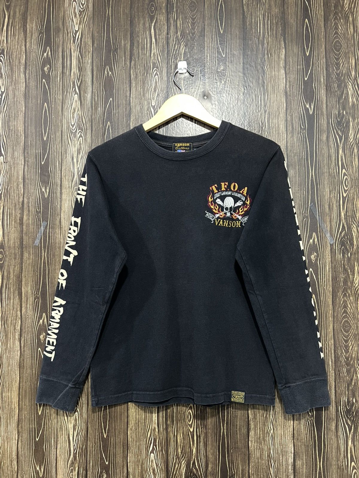 Vanson Leathers Vintage Vanson Leathers Embroidery ‘TFOA’ Longsleeve Tshirt Size US S / EU 44-46 / 1 - 5 Thumbnail