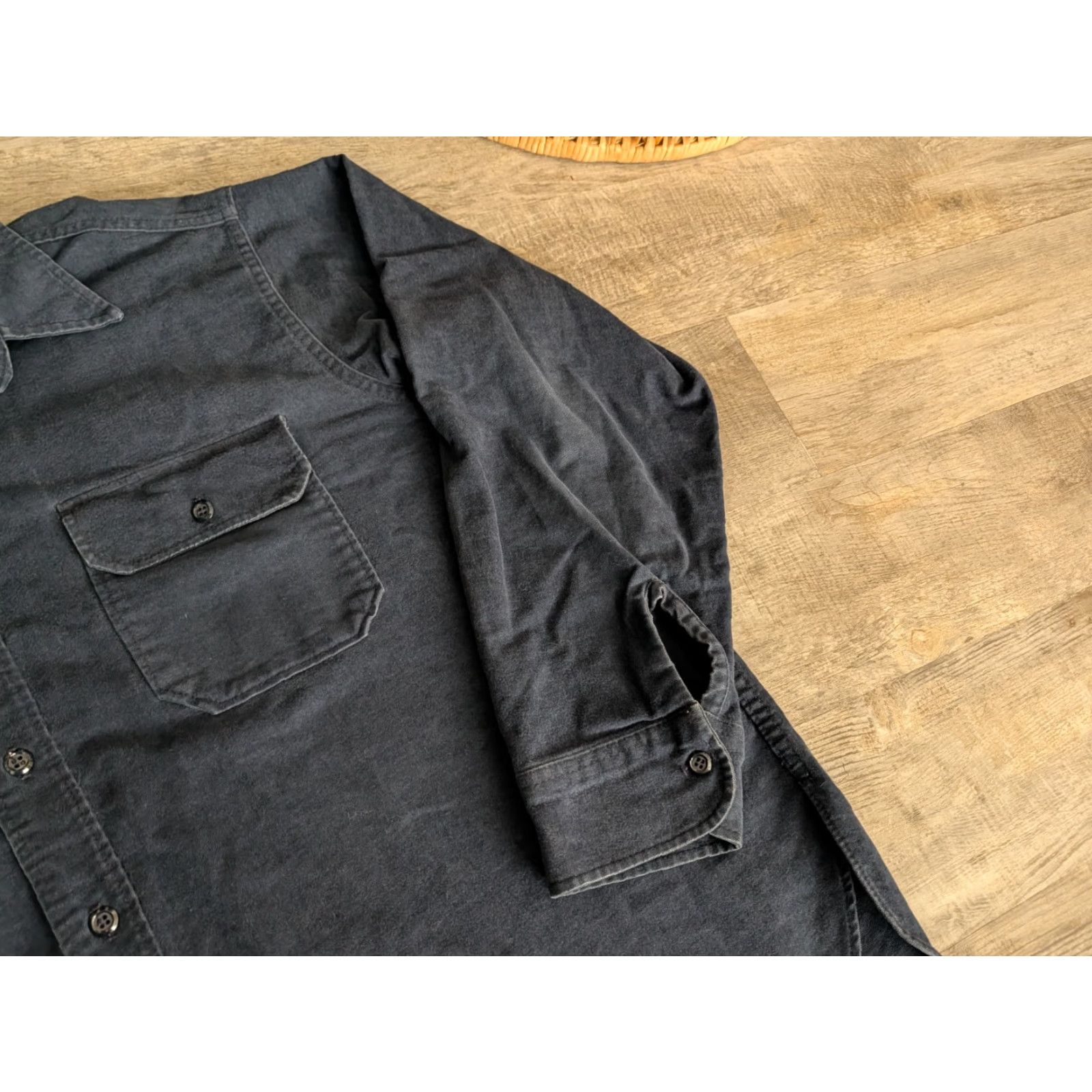 Vintage VINTAGE Woolrich Shirt Mens 3XL Blue Chamois Flannel White Label 70s USA Made Size US XXL / EU 58 / 5 - 4 Thumbnail