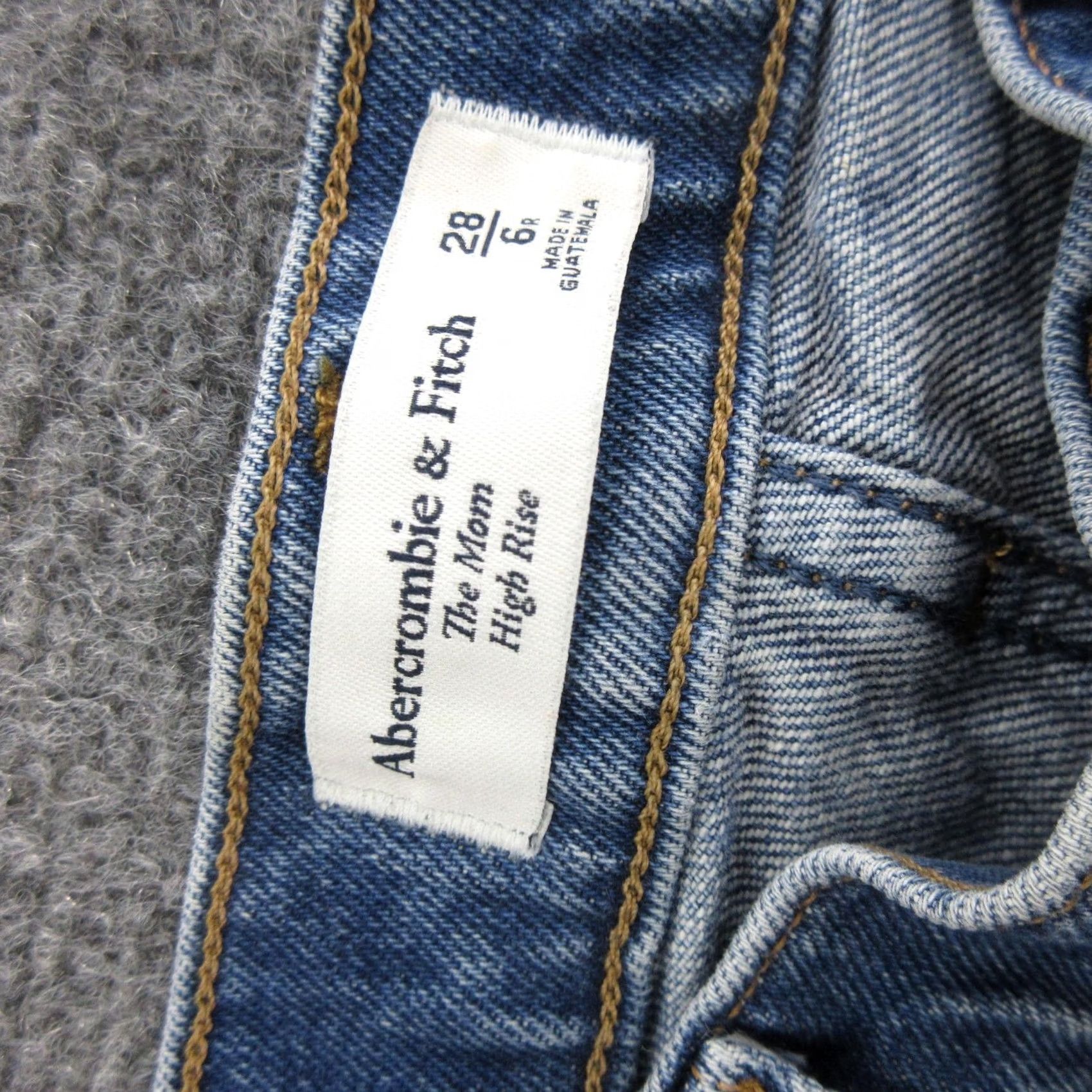 Abercrombie & Fitch Abercrombie & Fitch Jeans Womens 28 Blue The Mom High Rise Distressed Ripped Jeans Distressed WW Mens Women Girls Size 28" / US 6 / IT 42 - 6 Thumbnail