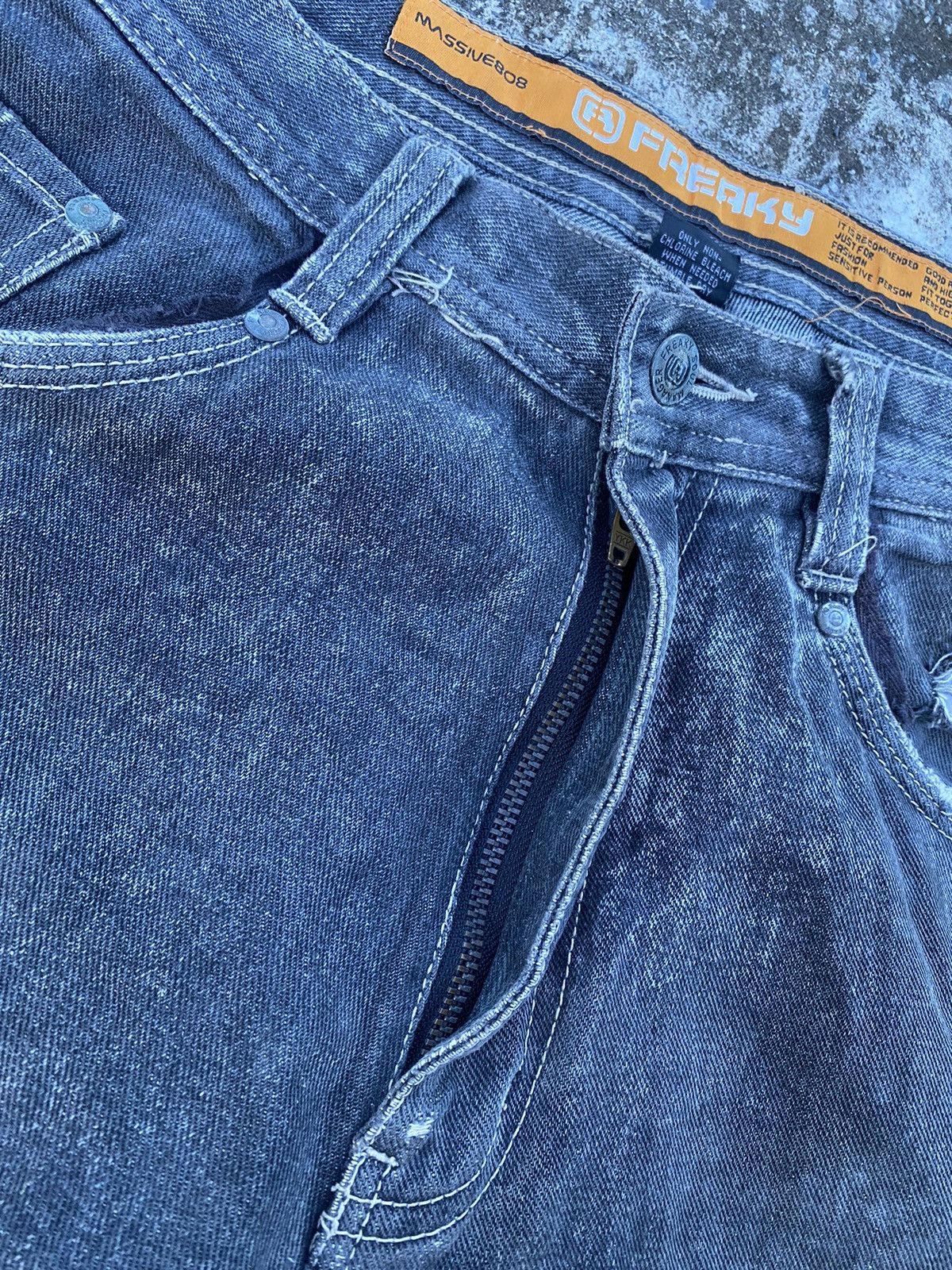 JNCO × Vintage Freaky Soul Manager Massive808 Y2K Baggy Thrashed Jeans Size US 32 / EU 48 - 11 Thumbnail