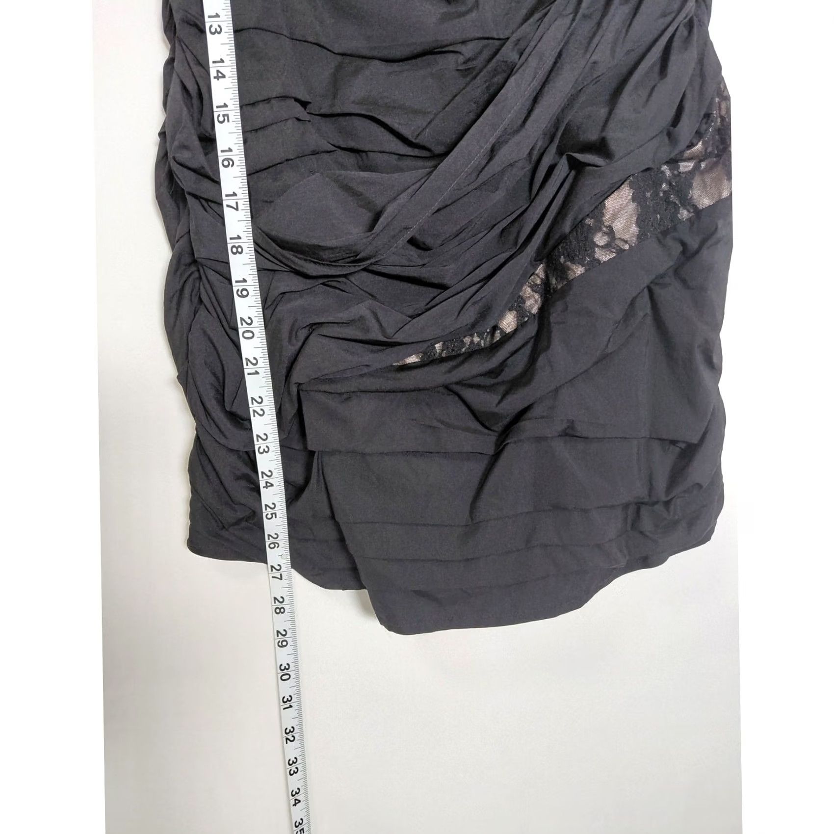 Express EXPRESS Dress Size 12 Black Women Silk Blend Strapless Sleeveless Ruched Solid Size XL / US 12-14 / IT 48-50 - 8 Thumbnail