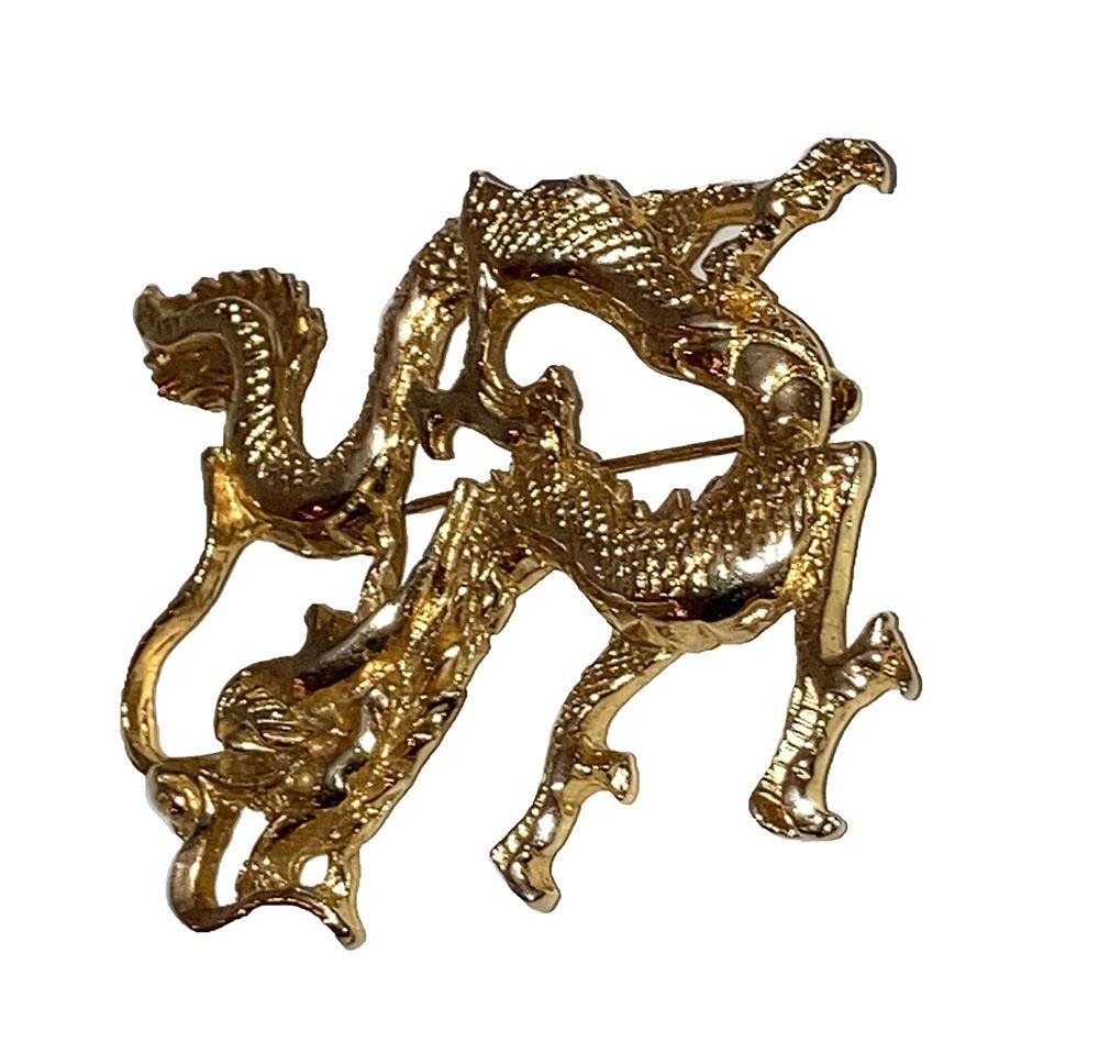Designer Vogue Jewelry Gold Plated Chinese Dragon Pin Size ONE SIZE - 3 Thumbnail