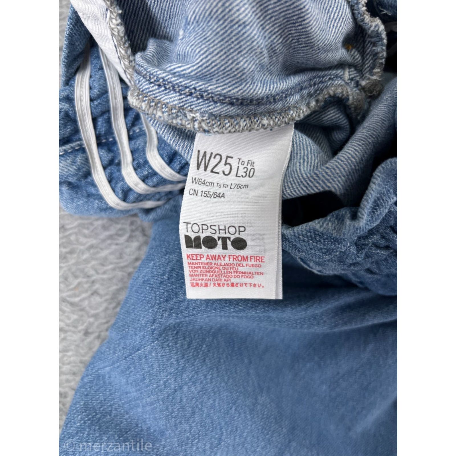 Topshop Top Shop Jeans Womens 25 Blue Denim Moto Wide-Leg Capri Elastic Waist Cott Size 4XL / US 24-26 - 5 Thumbnail