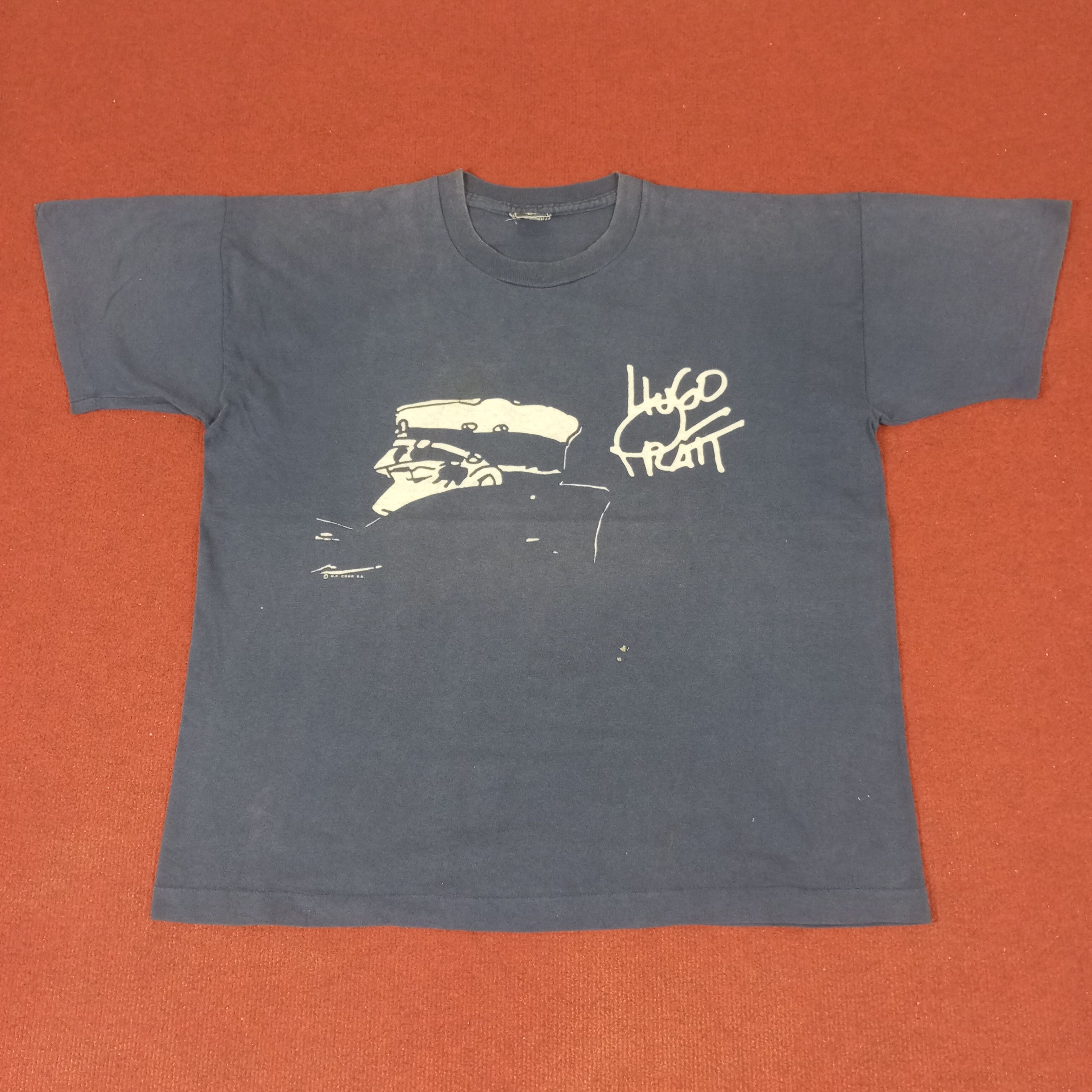Vintage Hugo Pratt Italian Comic Book Writer Vintage Tshirt Size US XL / EU 56 / 4 - 1 Thumbnail