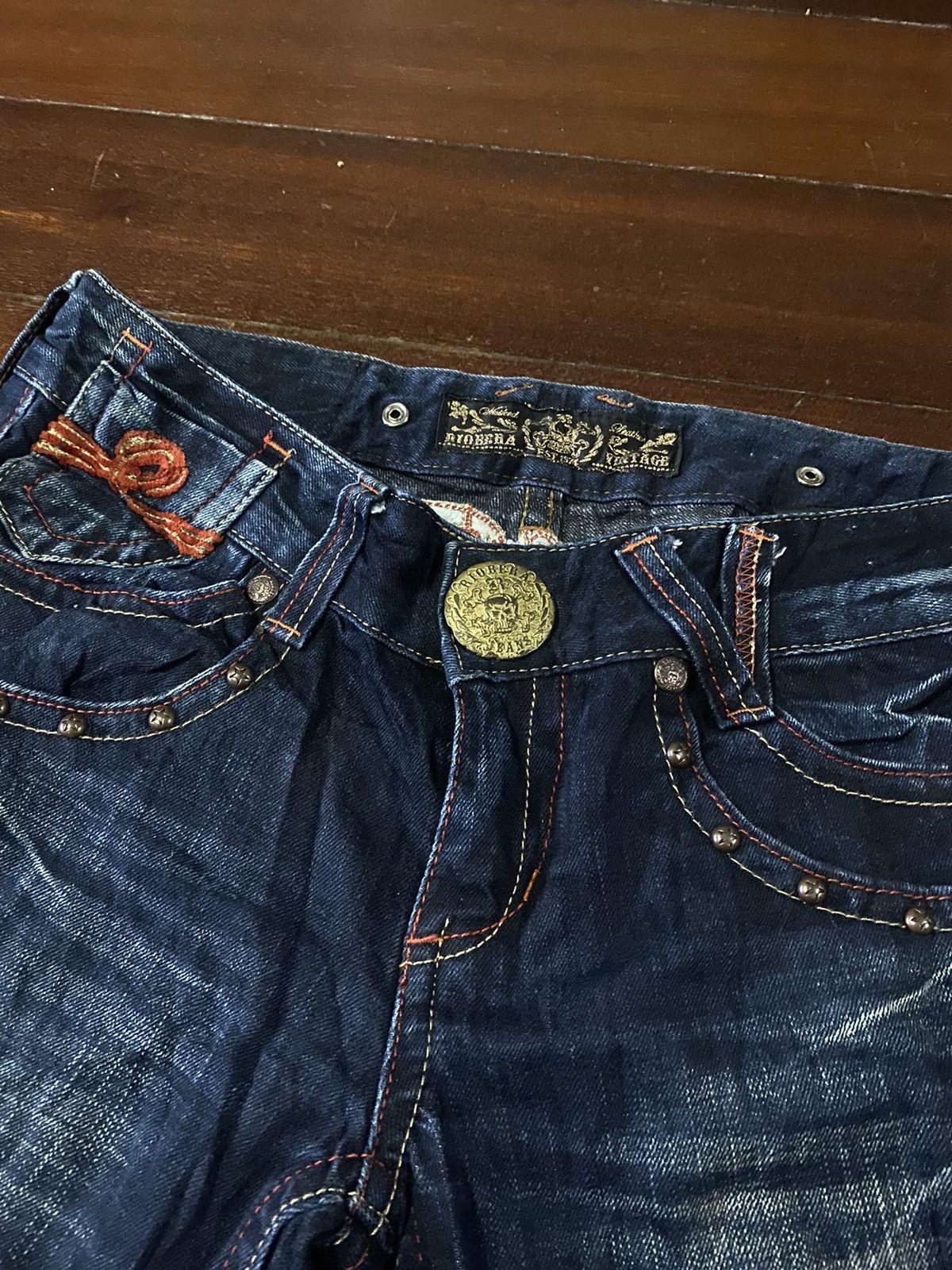 JNCO FIRE 🔥 RIOBERA DENIM FLARE JEANS LOW RISE EMBROIDERED STUDD Size 34" / US 12 / IT 48 - 9 Thumbnail