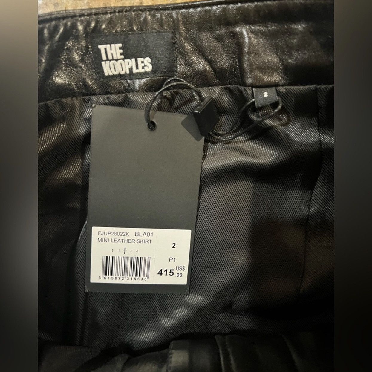 The Kooples Lambskin Leather Mini Skirt Black Zippers
