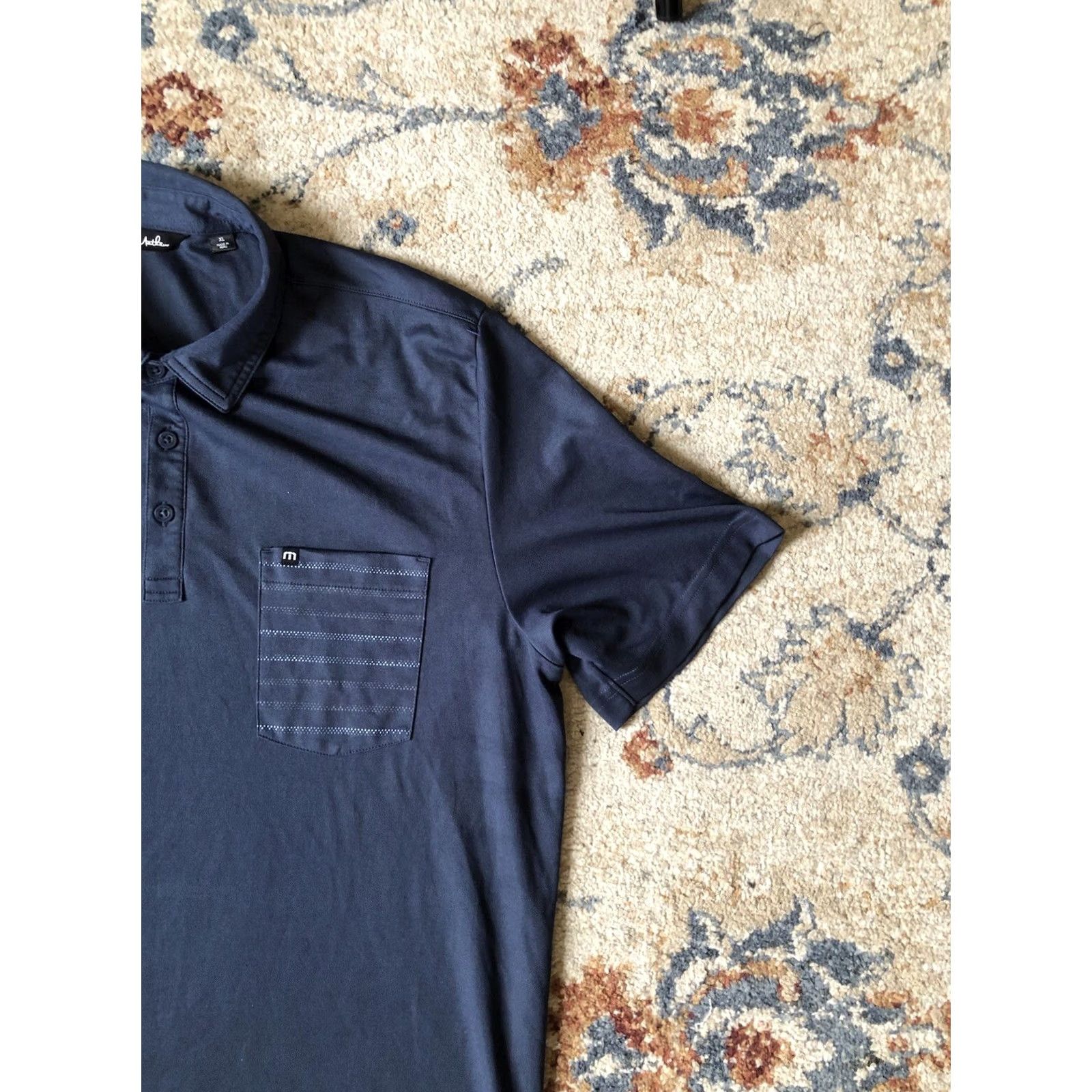 TravisMathew Travis Mathew Polo Shirt Mens Blue Short Sleeve Collared Pullover Regular Fit 2XL Golf Casual Lightweight Size US XXL / EU 58 / 5 - 4 Thumbnail