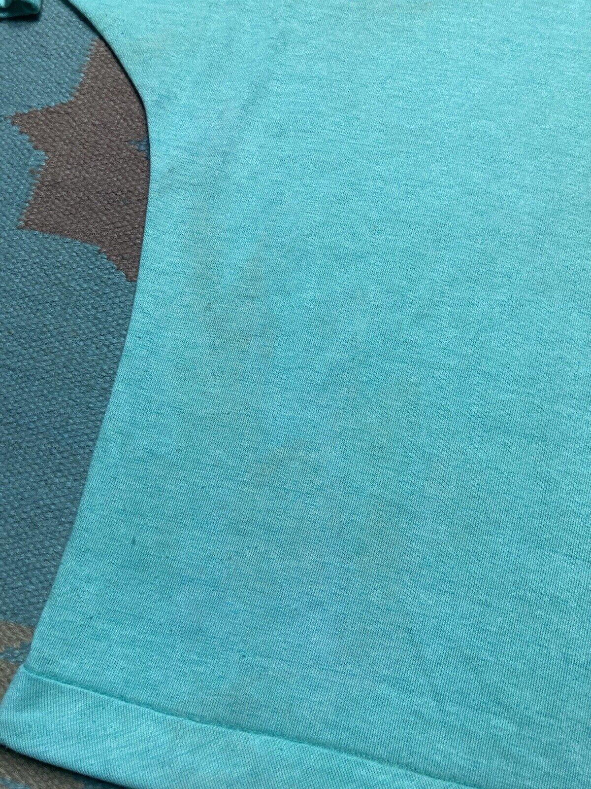 Vintage 70s t shirt soft thin distressed Tiffany blue boxy XL cotton Size US XL / EU 56 / 4 - 8 Thumbnail