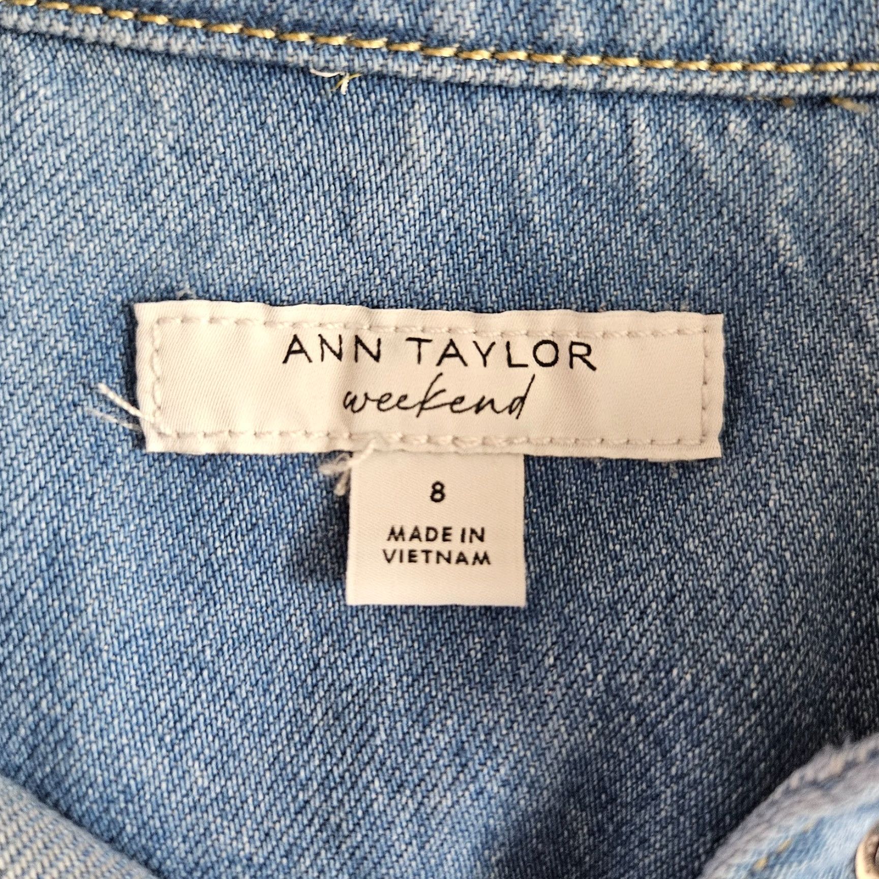 Ann Taylor Ann Taylor Weekend Womens Denim Dress Sz 8 Blue Snap Buttons Long Sleeve Size M / US 6-8 / IT 42-44 - 6 Thumbnail