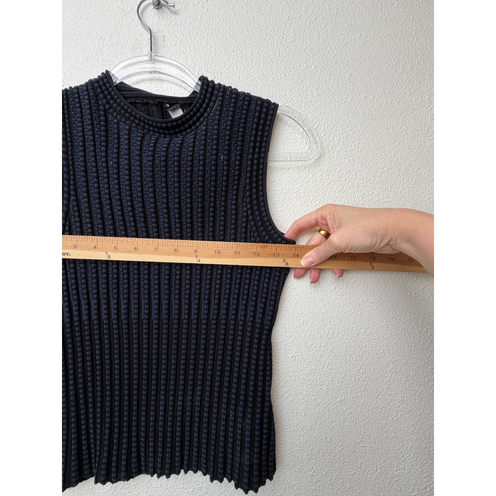 Theory Theory Black Blue Ribbed Sleeveless Mock Neck Knit Top US S Size S / US 4 / IT 40 - 11 Thumbnail