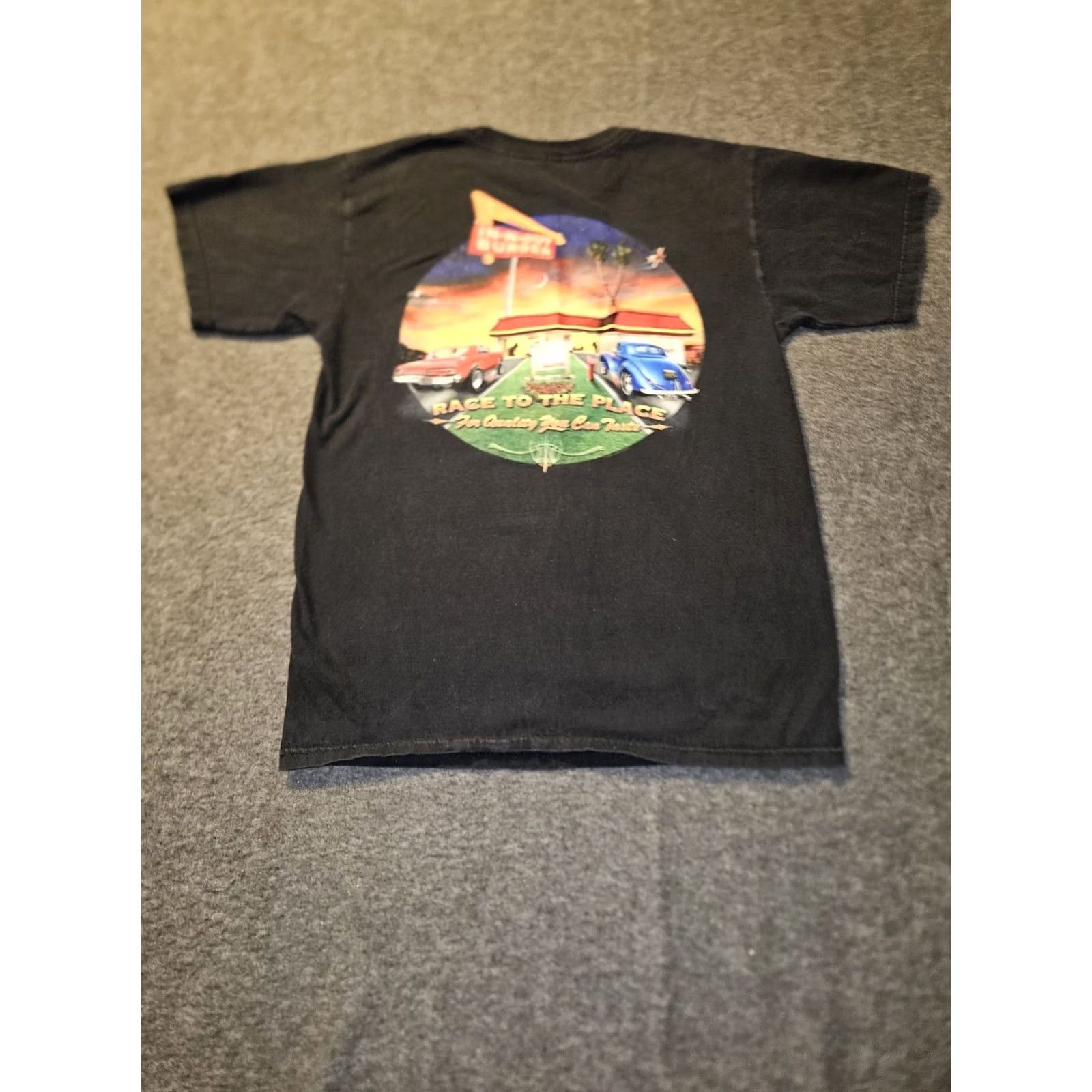 Vintage In-N-Out Employee Shirt Women’s Small Black Short Sleeve Front Back Graphic T-Shirt 90s City Classic All Seasons Double-Sided Mens Women Girls Boys Size S / US 4 / IT 40 - 6 Thumbnail