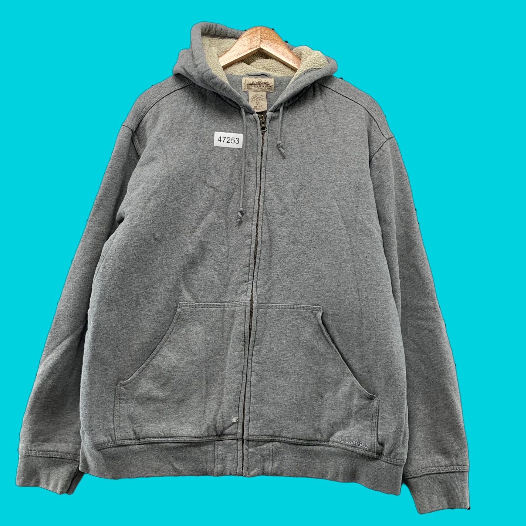 Vintage L.L. Bean Katahdin Hoodie Sweatshirt Mens XL Gray Lined Sherpa Iron Works Up Size US XL / EU 56 / 4 - 1 Thumbnail