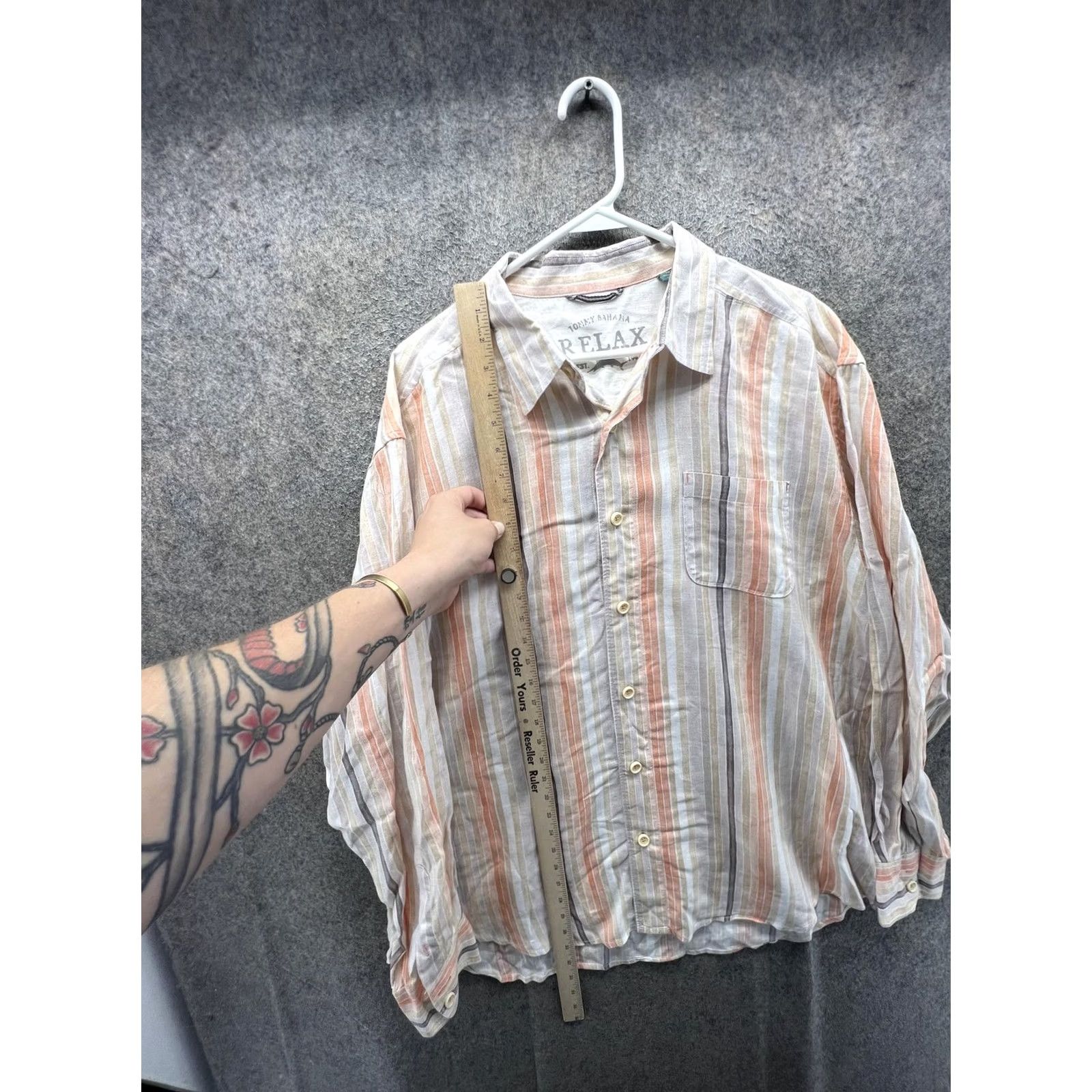 Tommy Bahama Tommy Bahama Shirt Mens XL Multicolor Stripe Long Sleeve Linen Button Front Size US XL / EU 56 / 4 - 4 Thumbnail