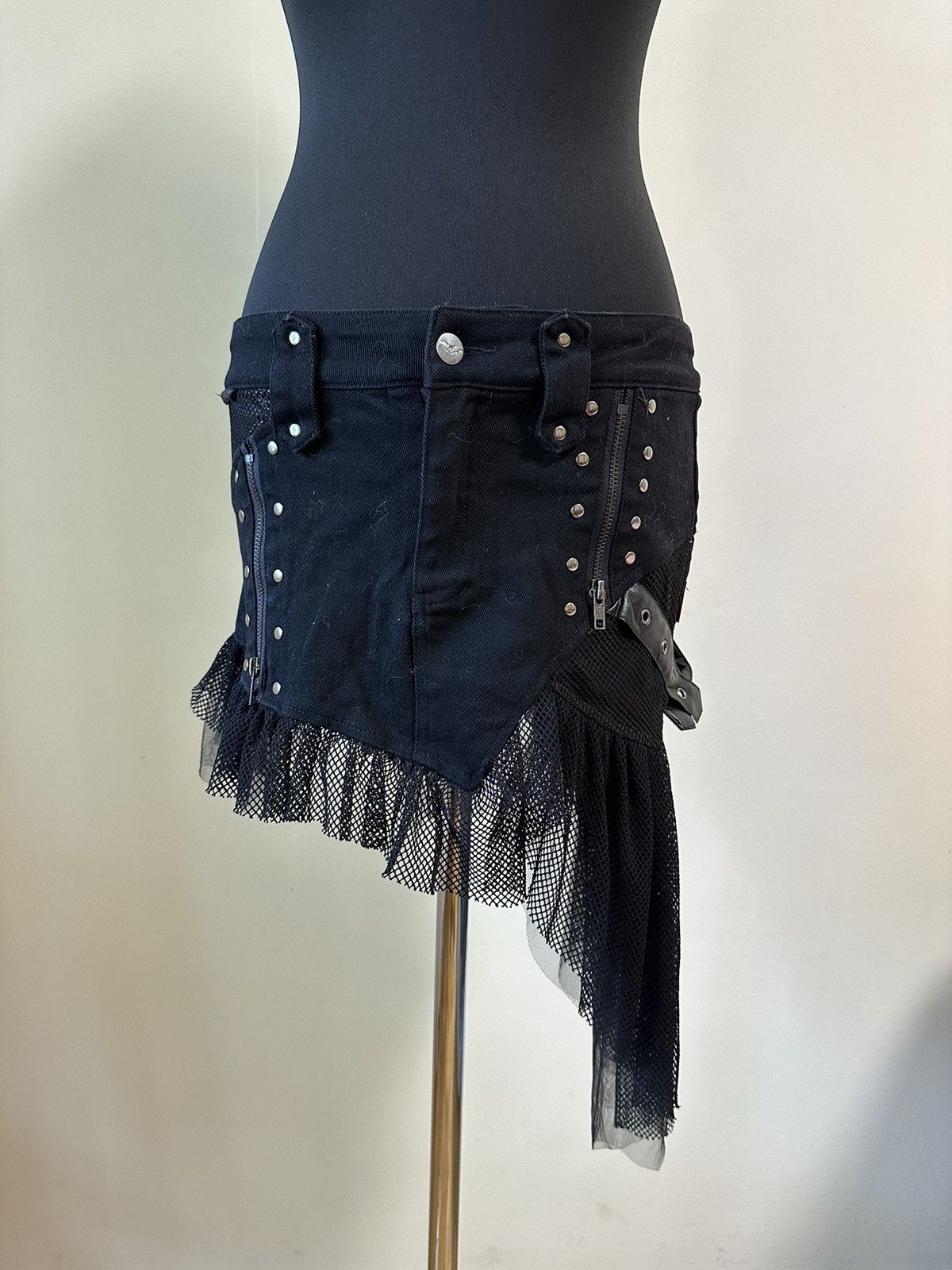 image of Queen Of Darkness Gothic Style Skirt Y2K Avant Garde in Black, Women's (Size 26)
