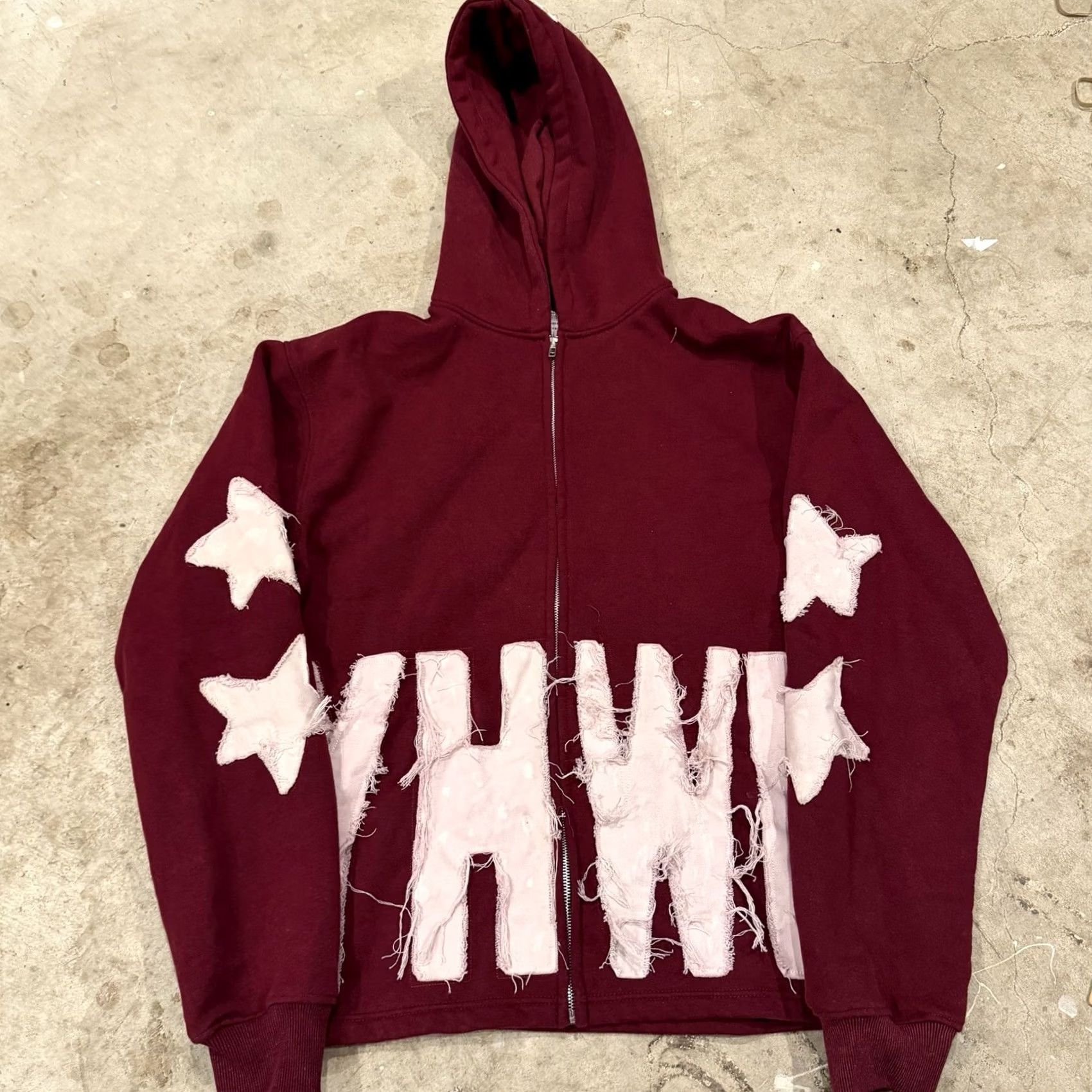 Vintage Art of Homage Zip-up Hoodie 3XL Mens Maroon Red YHWH Art Full Zip Size US XXL / EU 58 / 5 - 2 Thumbnail