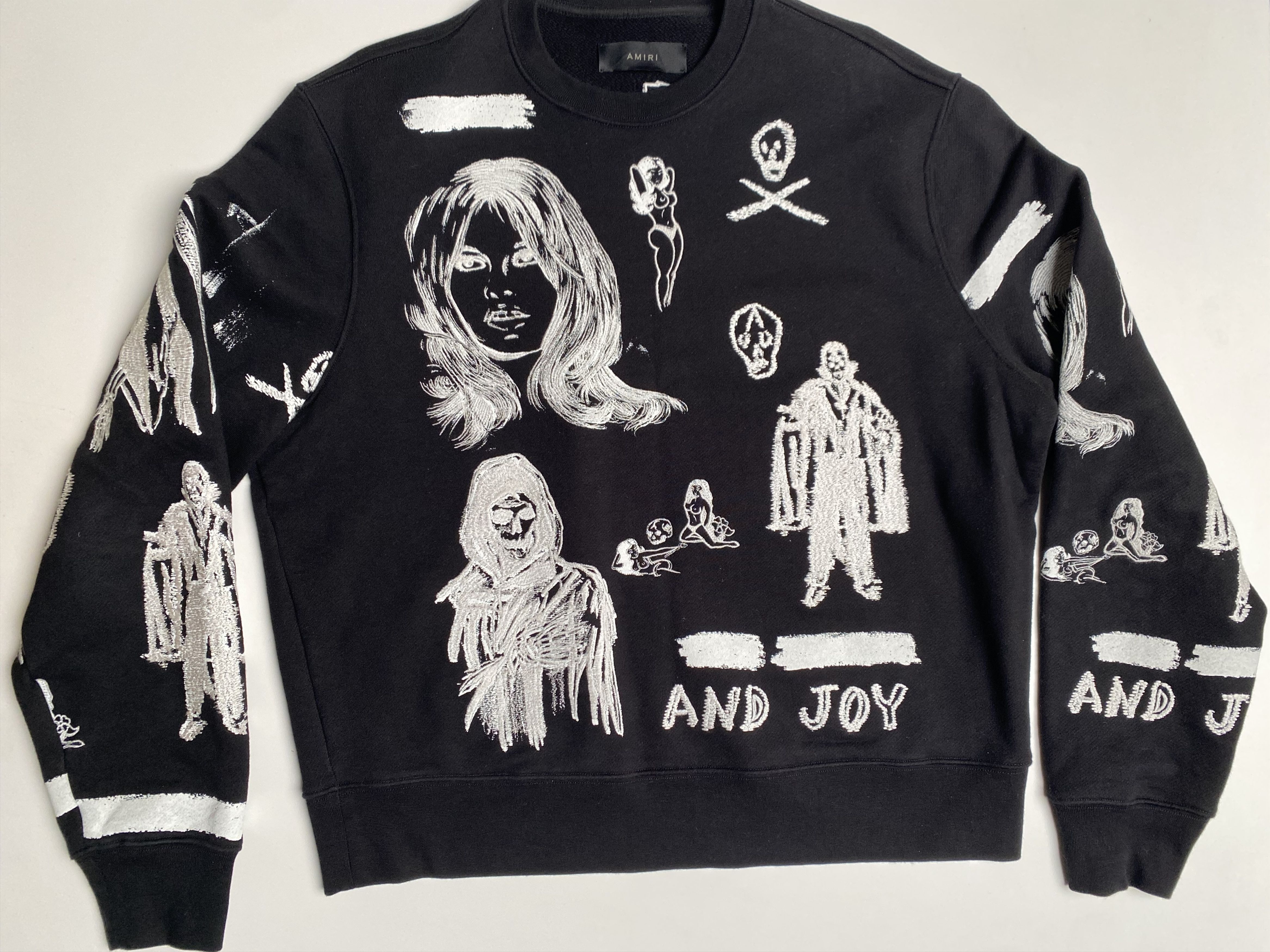 Amiri × Wes Lang Amiri / Wes Lang Embroidered Sketch Crewneck Sweatshirt Size US M / EU 48-50 / 2 - 2 Thumbnail