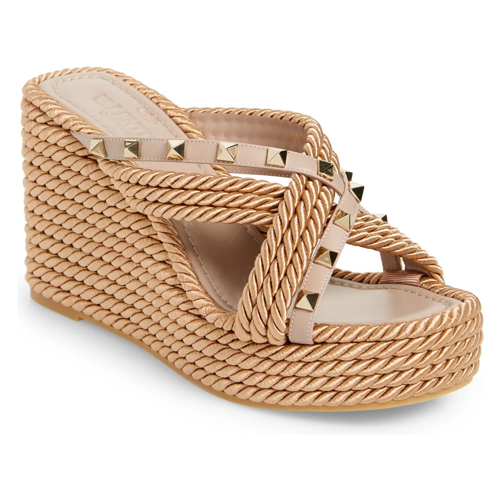 Valentino Valentino Rockstud Torchon Poudre Nude Cord Rope Size US 11 / IT 41 - 2 Thumbnail