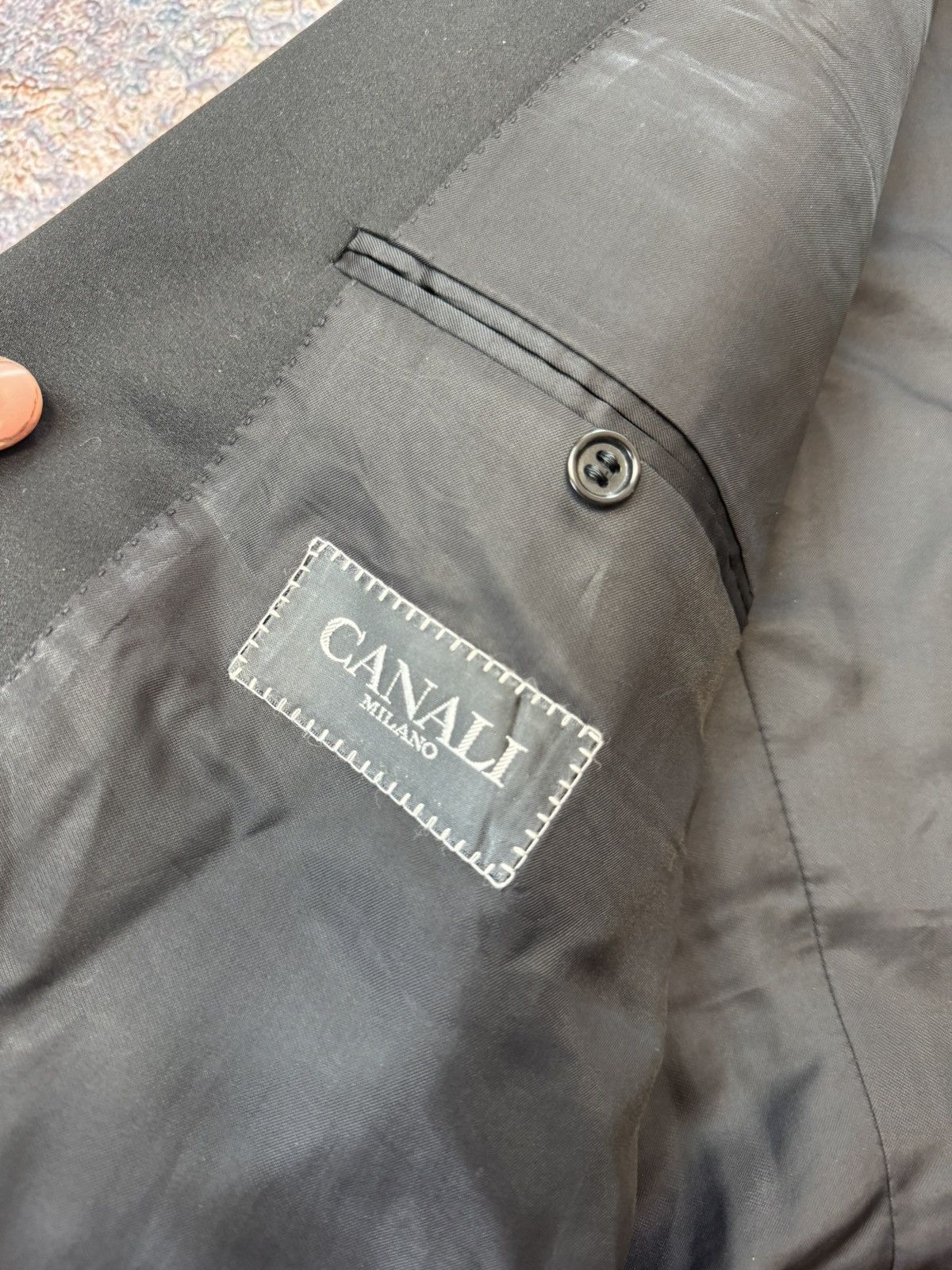 Canali Canali Black Blazer Jacket Suit Size 42L - 15 Thumbnail