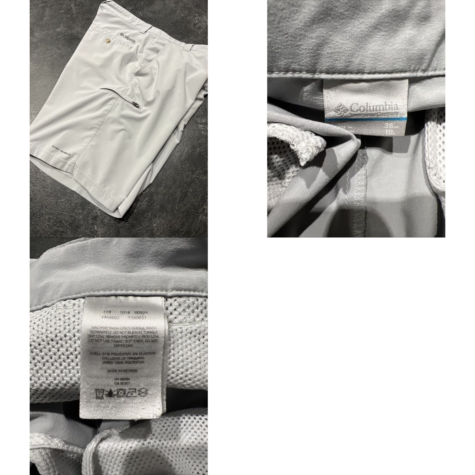 Vintage Columbia Mens Shorts 36 Grey Chino Cargo Pocket Fishing Ten Inch Inseam Regular Waist 38 Belt Loops Pockets Logo Size US 36 / EU 52 - 8 Thumbnail