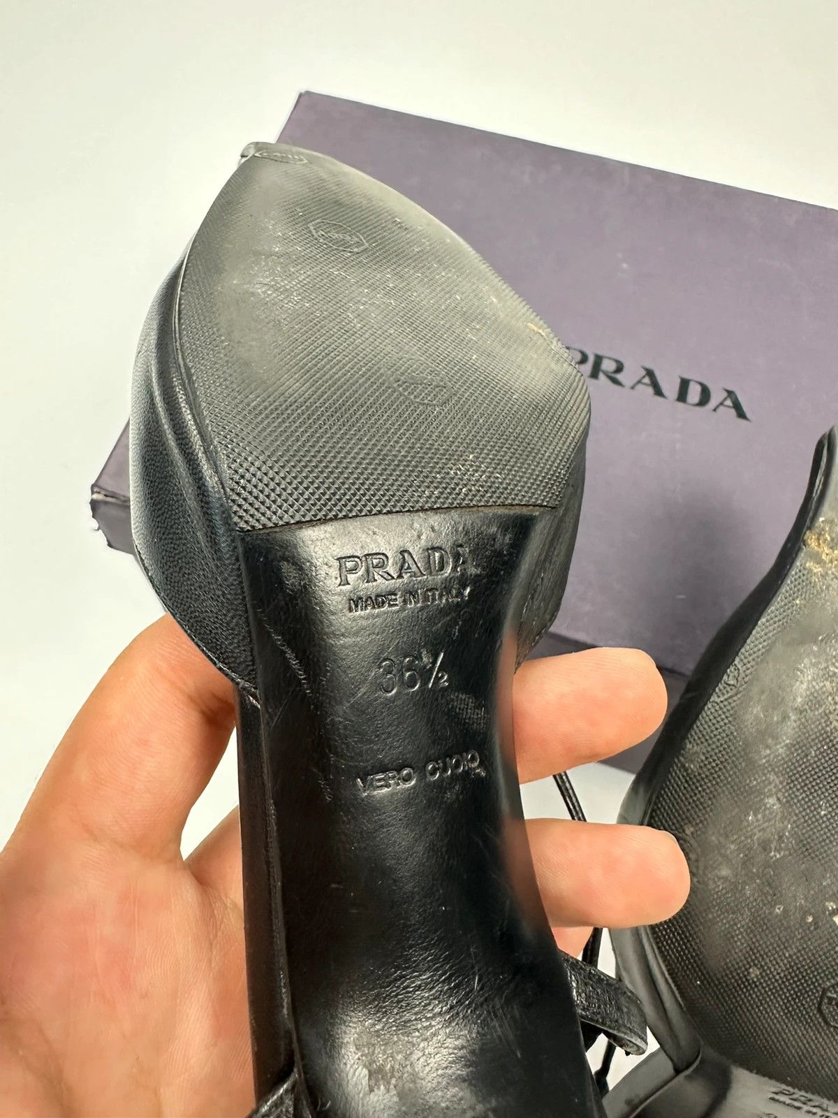 Prada Prada Milano Black Leather SlingBack Mules Pumps Heels Size US 6 / IT 36 - 10 Thumbnail