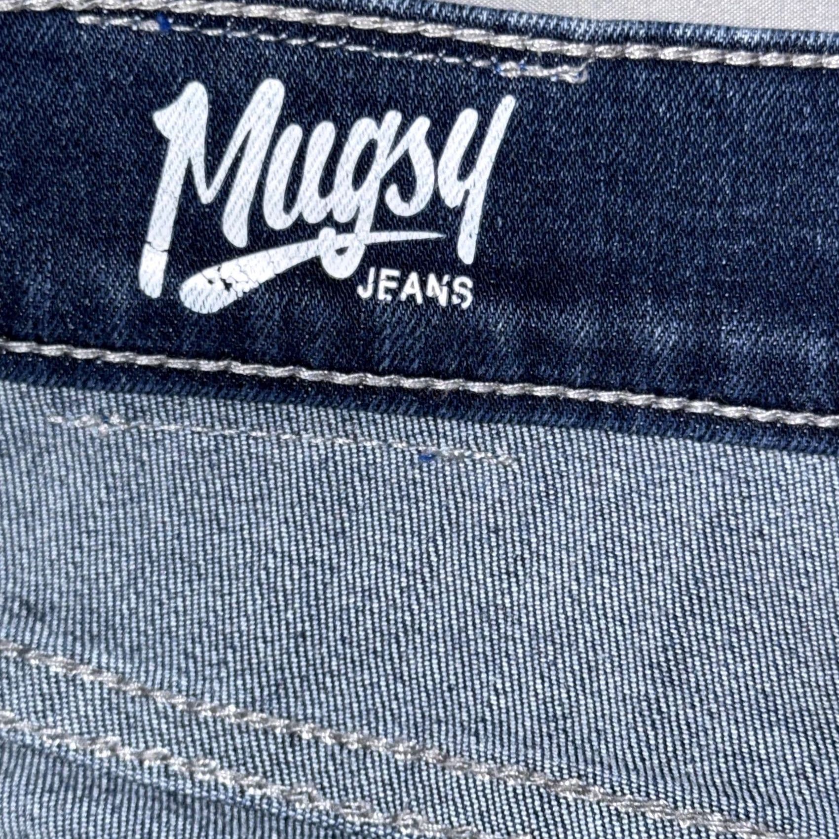 Denime Mens Mugsy Kinzies Jeans 34x34 Blue Medium Wash Slim Straight Stretch Denim Size US 34 / EU 50 - 3 Thumbnail