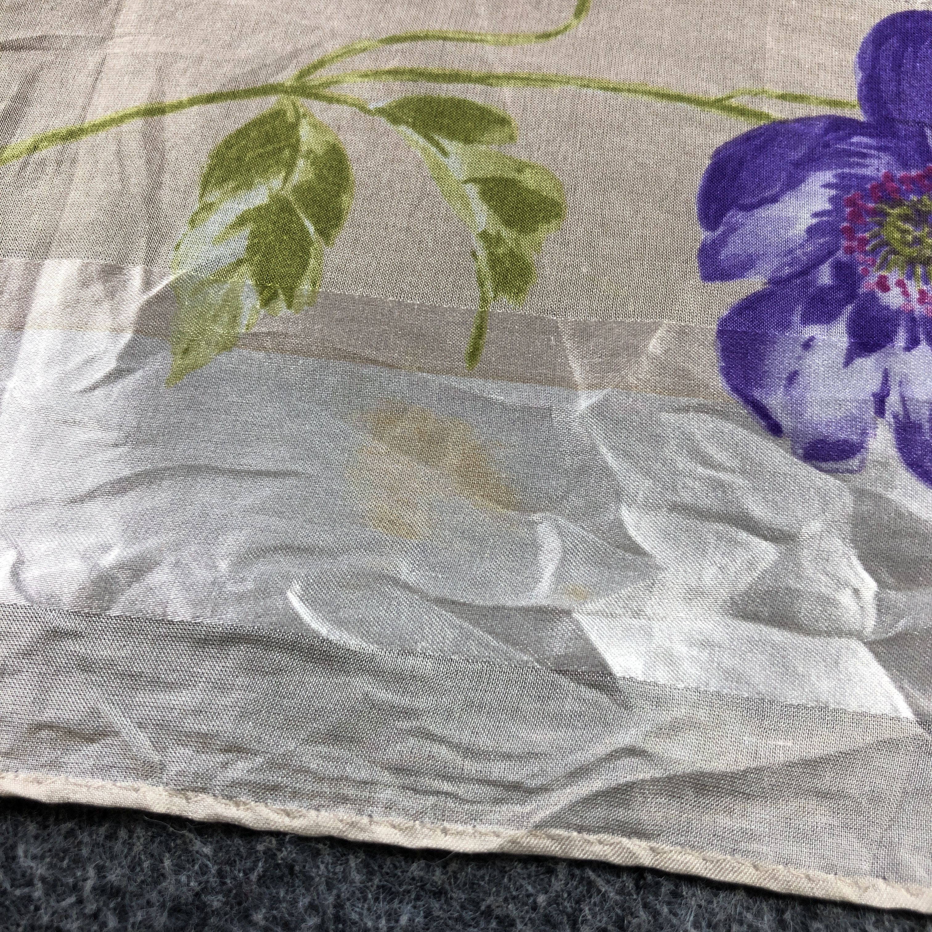 Hanae Mori Vintage Hanae Mori Floral Silk Scarf M1271 Size ONE SIZE - 7 Thumbnail