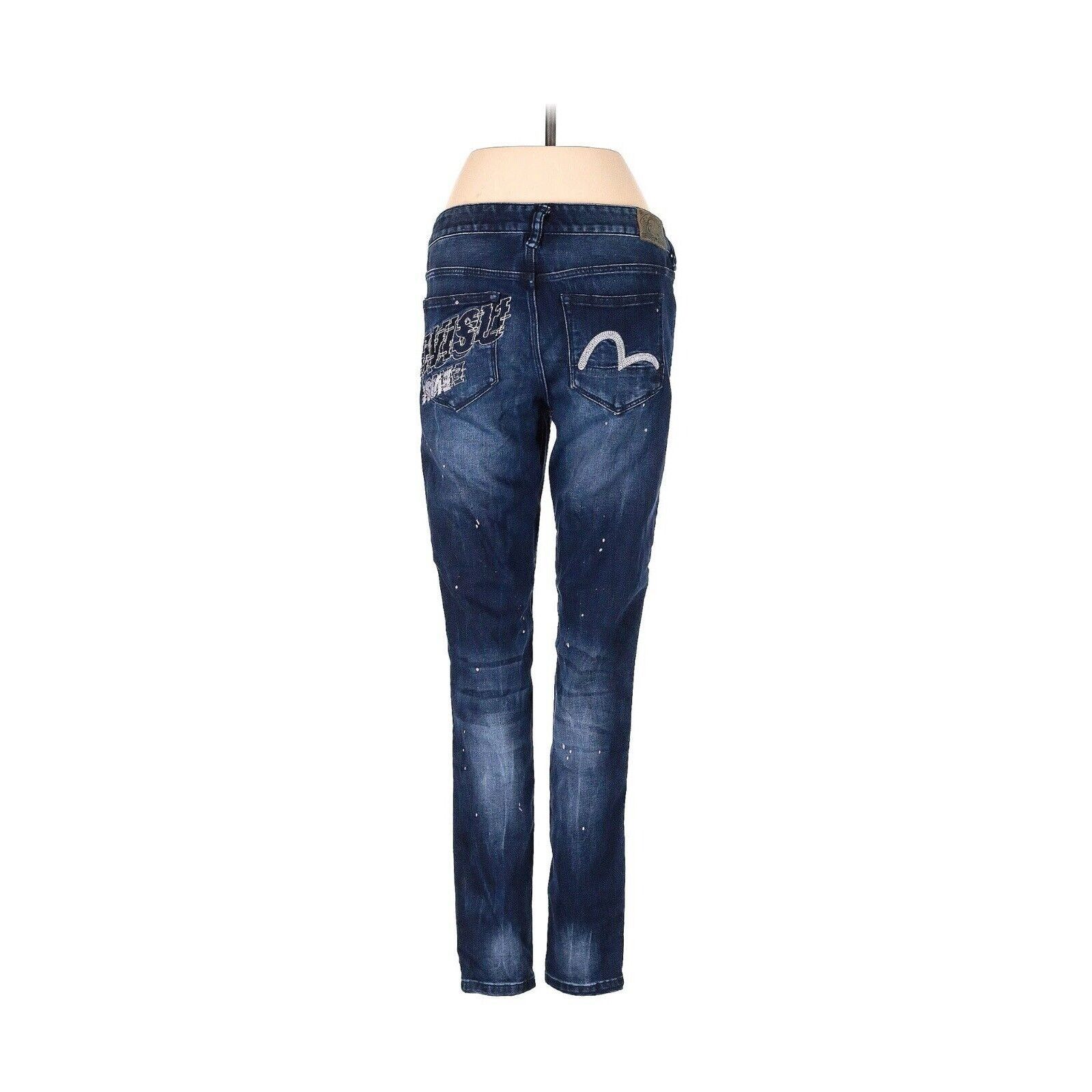 Evisu Evisu Skinny Jeans Patch Paint Splatter 26 X 27 Size 26" / US 2 / IT 38 - 1 Thumbnail