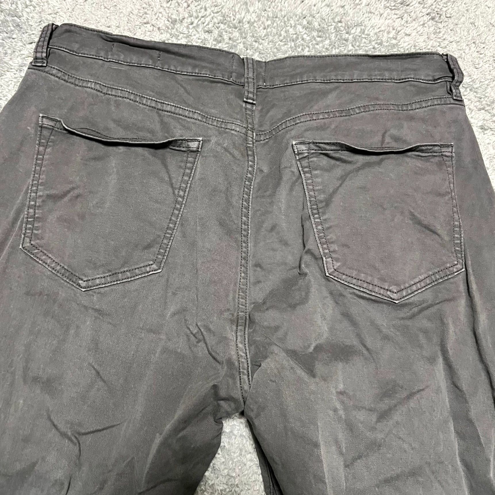 Vintage Flint & Tinder Pants Mens 33x30 Slim Fit Gray Khaki Stretch Cotton Jeans Size US 33 - 4 Thumbnail