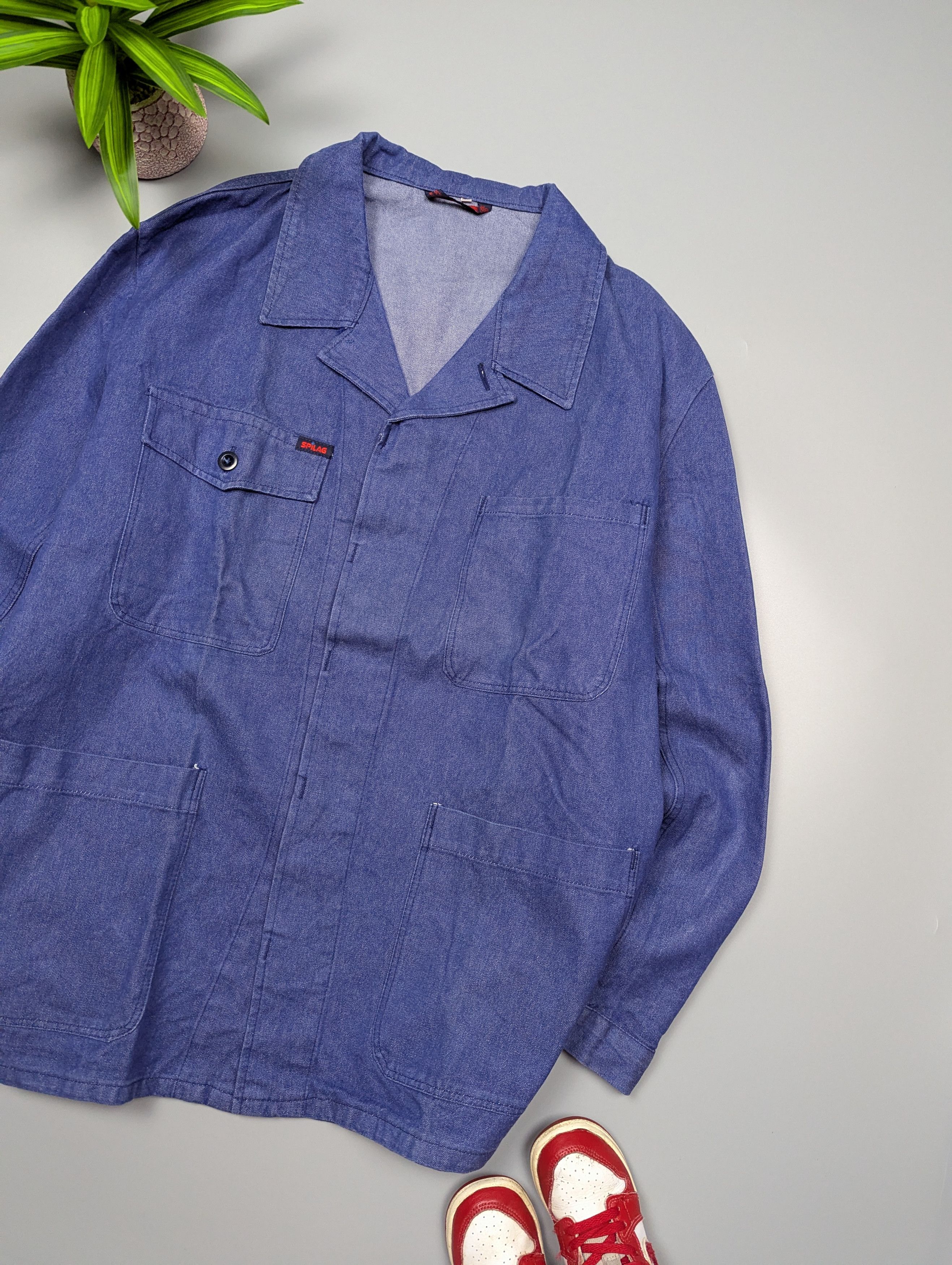 Vintage Spilag Men’s Vintage French Denim Jacket XXL Blue Workwear Size US XXL / EU 58 / 5 - 3 Thumbnail