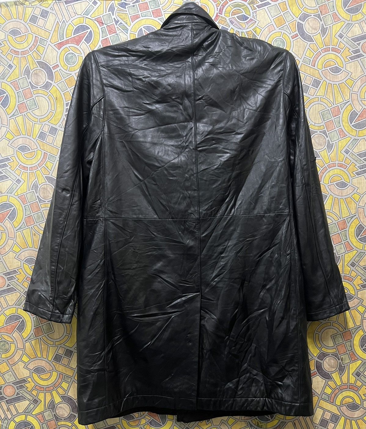 Japanese Brand × Leather VISARUNO Leather Balmac Coat Spring Trench Long Coat Luxury Size US M / EU 48-50 / 2 - 2 Thumbnail