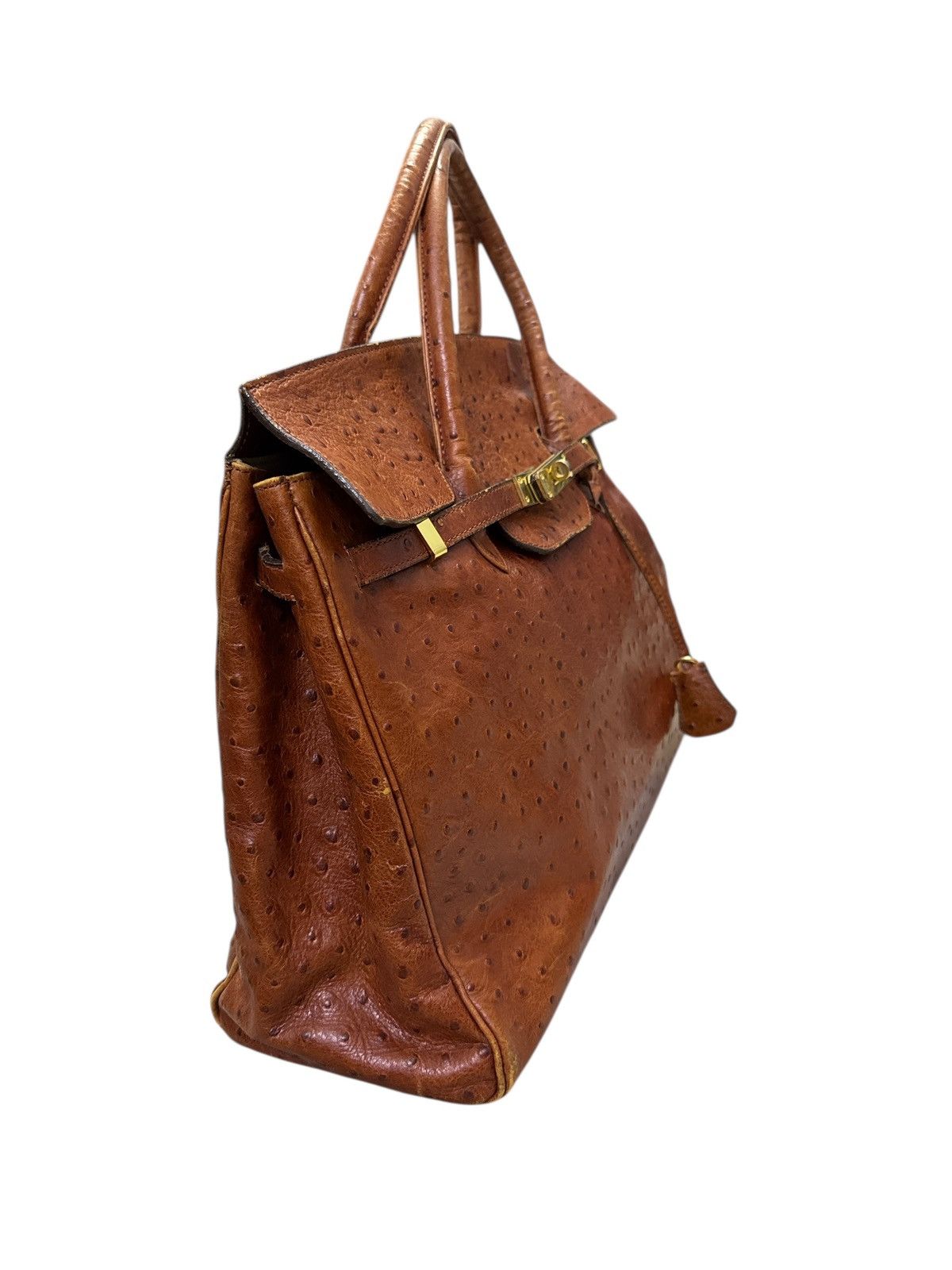 Handmade VINTAGE NAPLA MODE ET JACOMO OSTRICH LEATHER BAG Size ONE SIZE - 3 Thumbnail