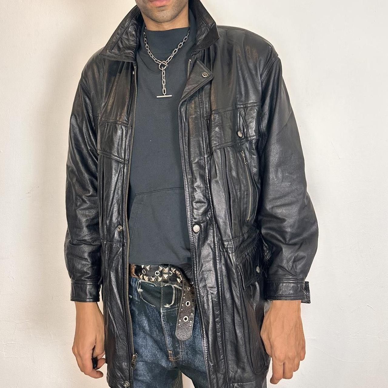 Vintage Vintage Global Identity Black Aviation Leather Jacket - Med Size US M / EU 48-50 / 2 - 2 Thumbnail