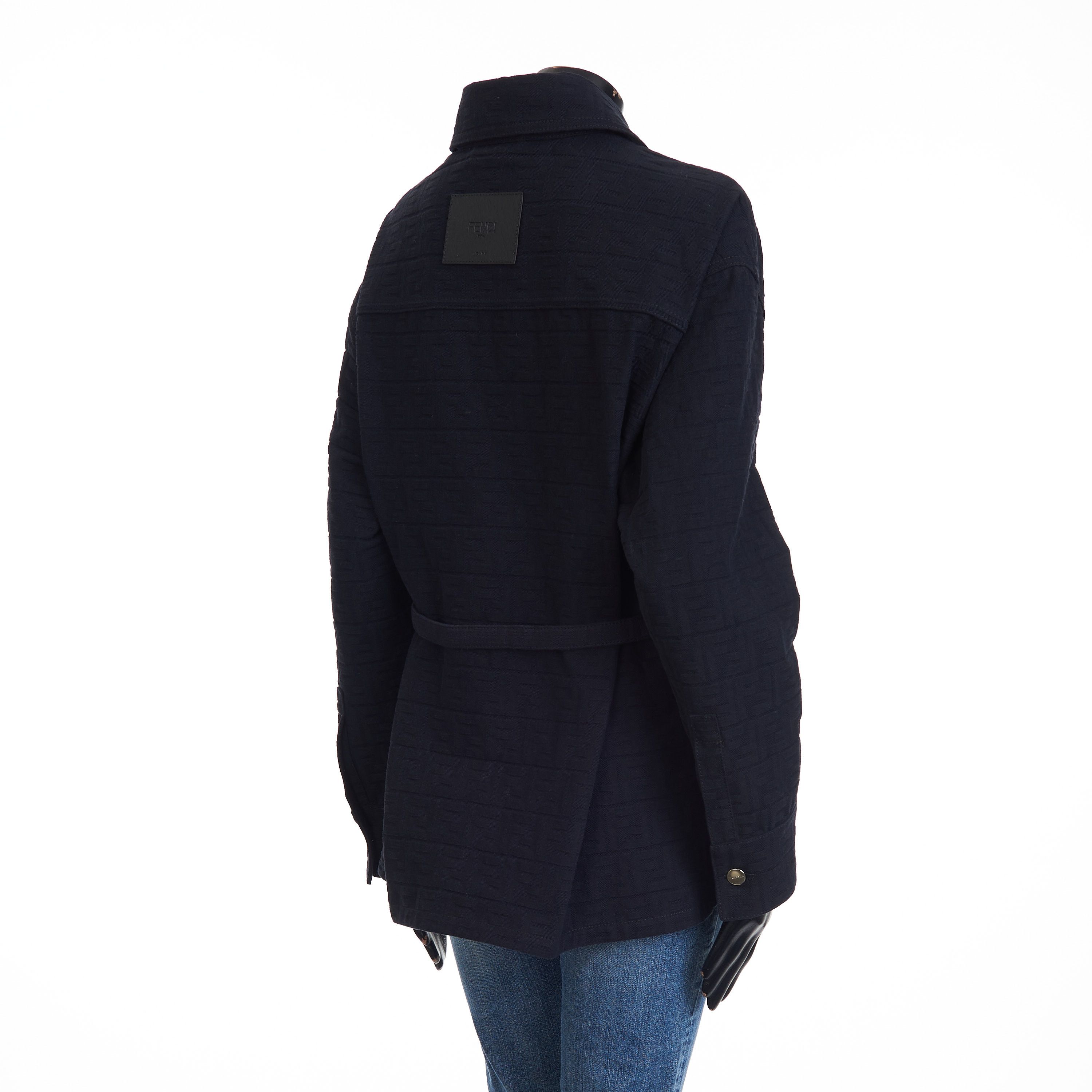 Fendi Go-To Jacket In Blue Jacquard Denim Size L / US 10 / IT 46 - 7 Thumbnail