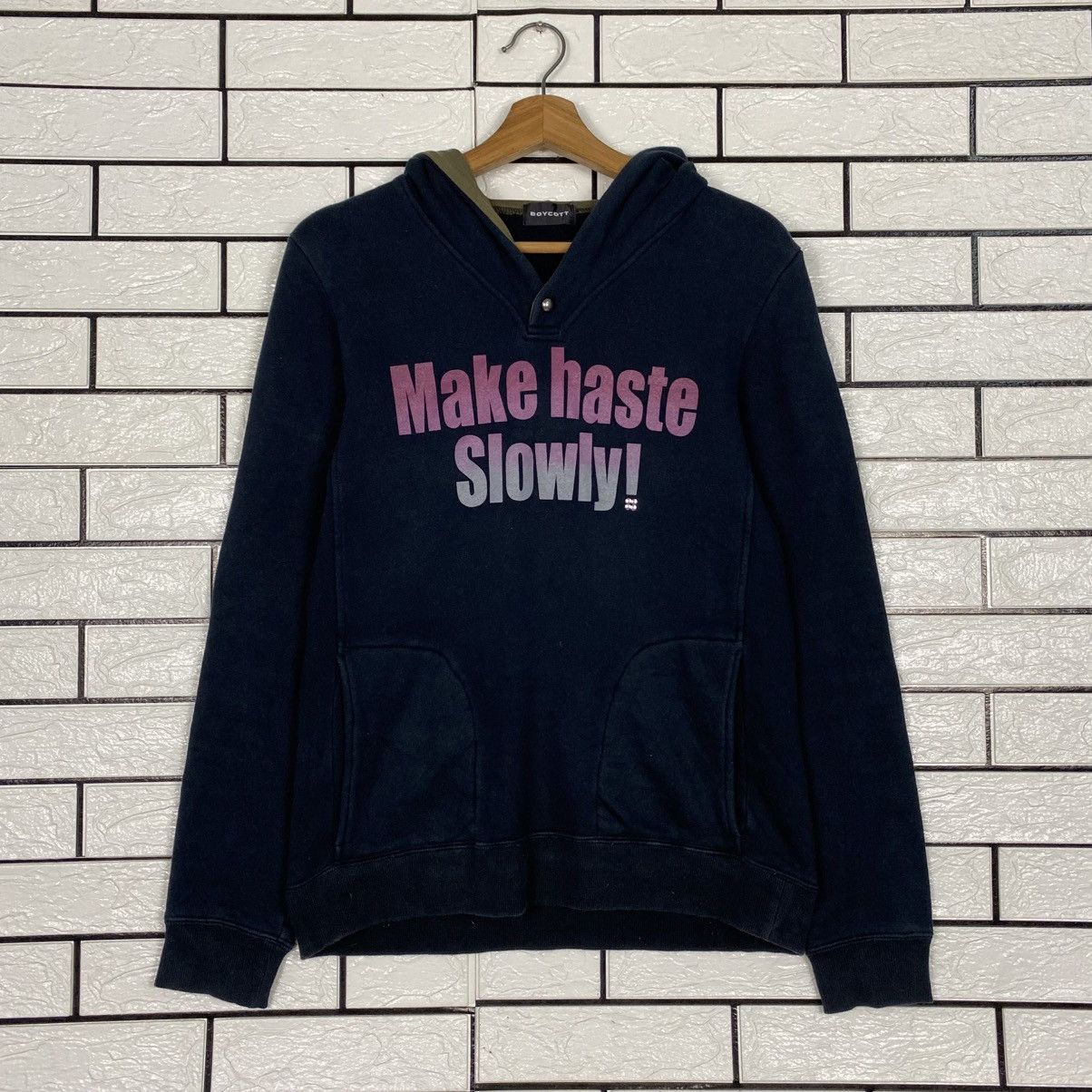 Japanese Brand 📌Vintage Hoodie Pull Over Boycott Big Logo Size US M / EU 48-50 / 2 - 13 Thumbnail
