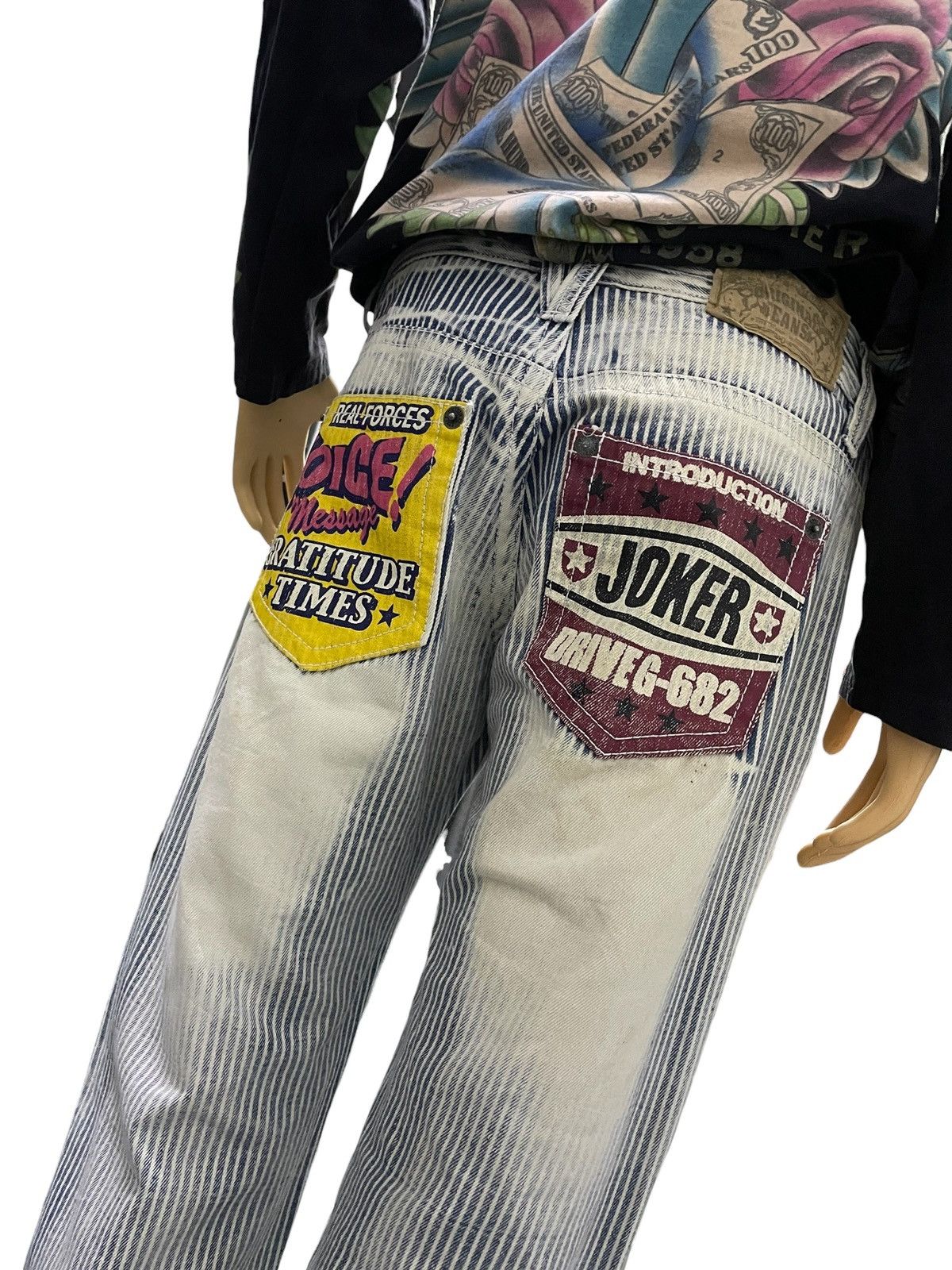 Hysteric Glamour × Japanese Brand The Vintage Standard Japan Hickory Distressed Laser Jeans Size US 30 / EU 46 - 5 Thumbnail