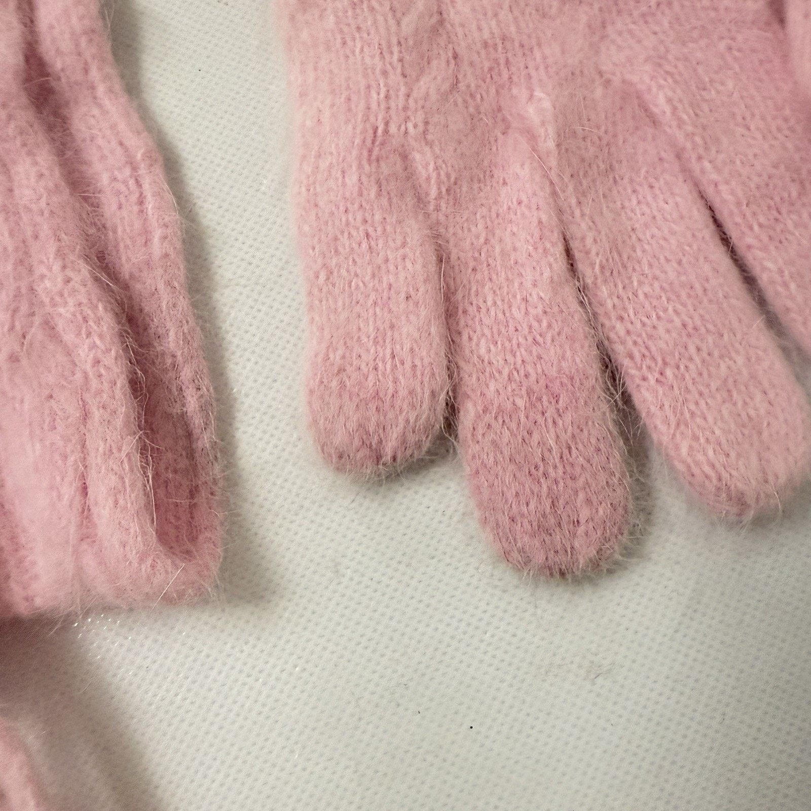 George Angora Wool Pink Hat Scarf Glove Set Womens 3 Piece Soft Size ONE SIZE - 4 Thumbnail