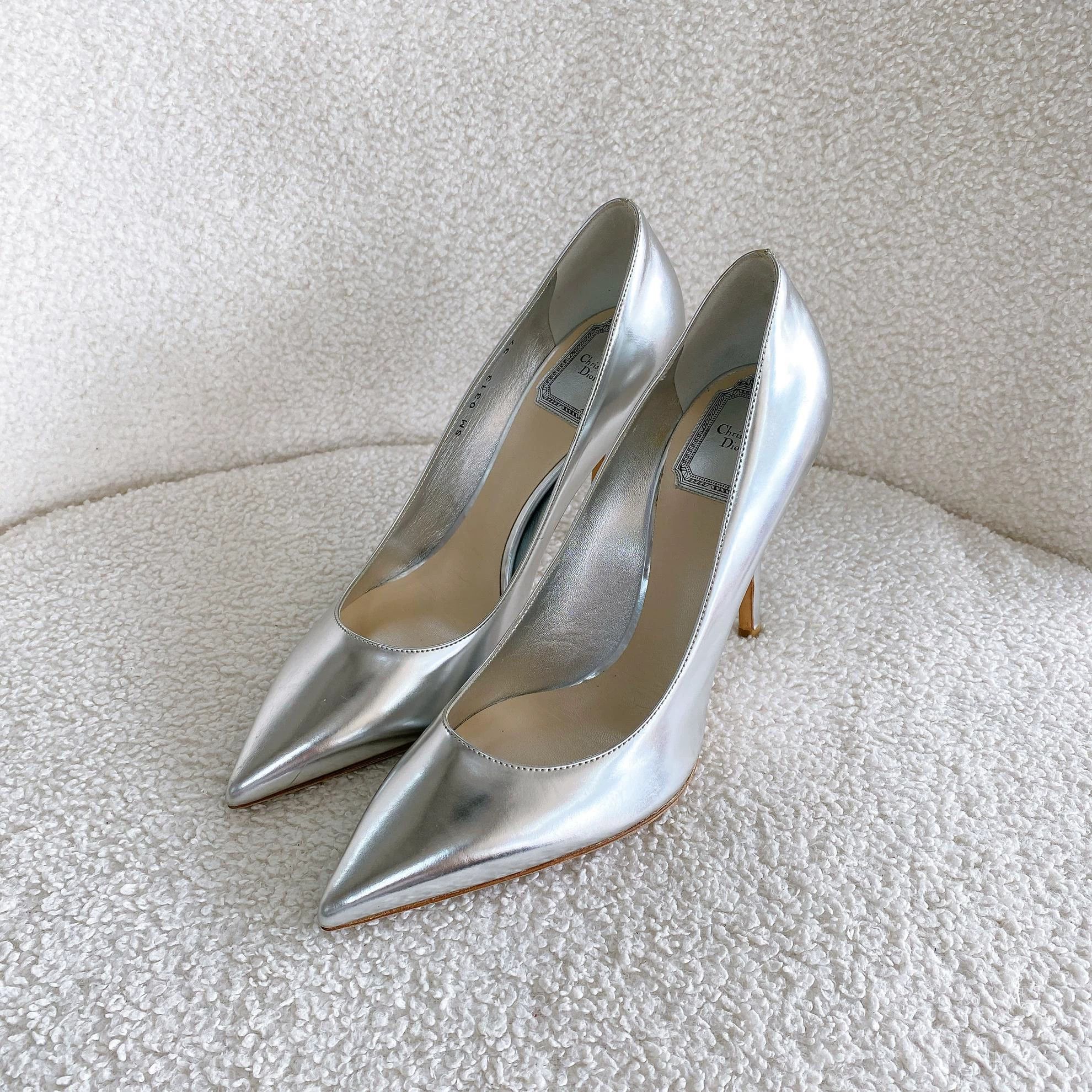 Christian Dior Monsieur Christian Dior Silver Heels 37 7681 Size US 6.5 / IT 36.5 - 1 Thumbnail