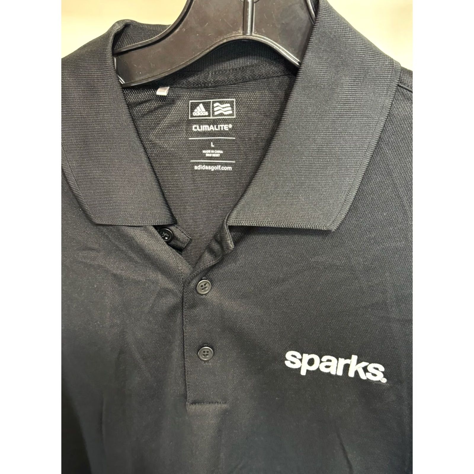 Adidas Adidas Polo Shirt Mens L Black SHARp Embroidered Sparks Golf POLO Shirt Large L Size US L / EU 52-54 / 3 - 2 Thumbnail
