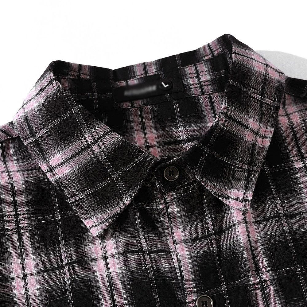 Vintage Men's Japanese loose street casual plaid long-sleeved shirt Size US L / EU 52-54 / 3 - 3 Thumbnail