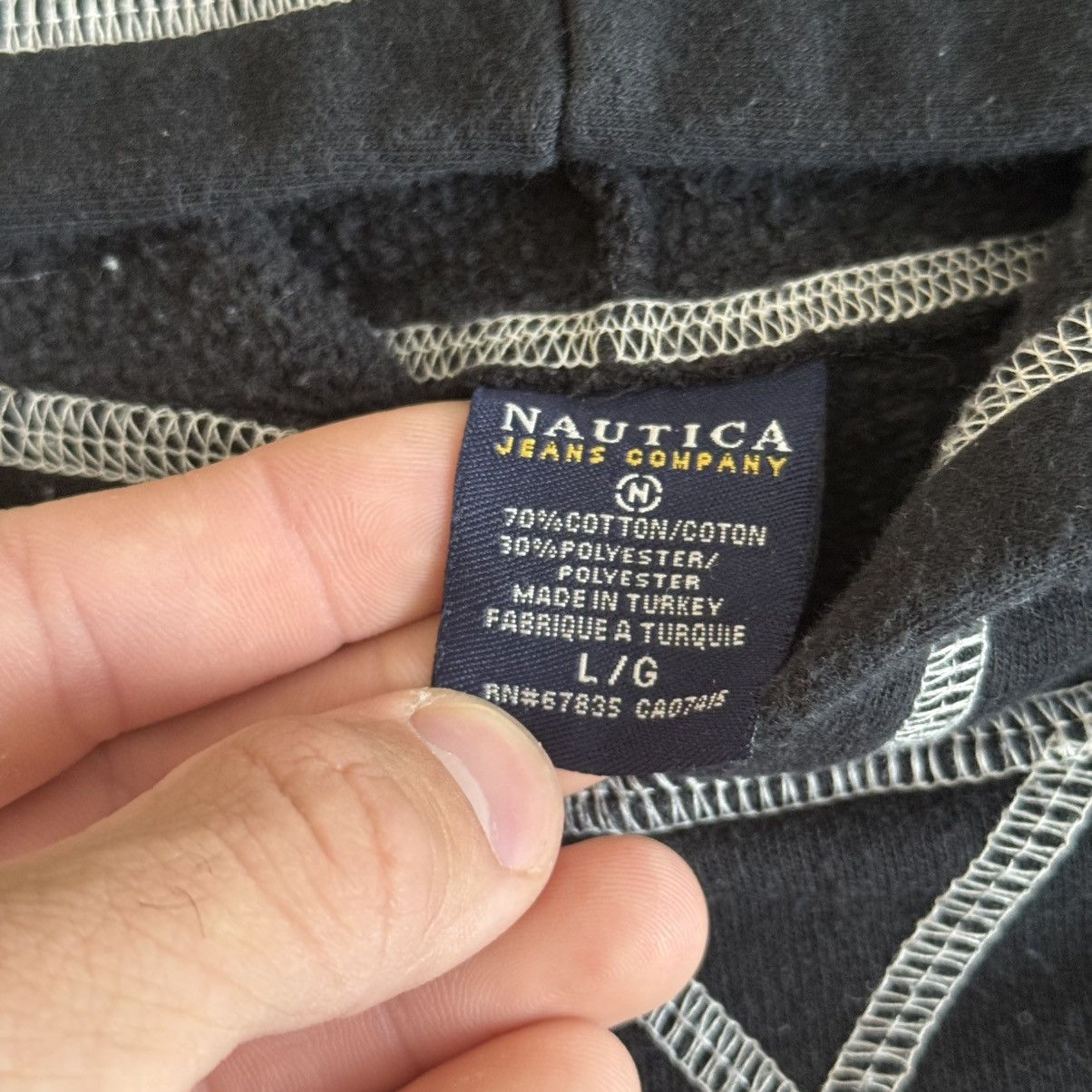 Nautica Vintage Nautica Jeans Hoodie Black Spell Out Pullover Mens Size US L / EU 52-54 / 3 - 6 Thumbnail