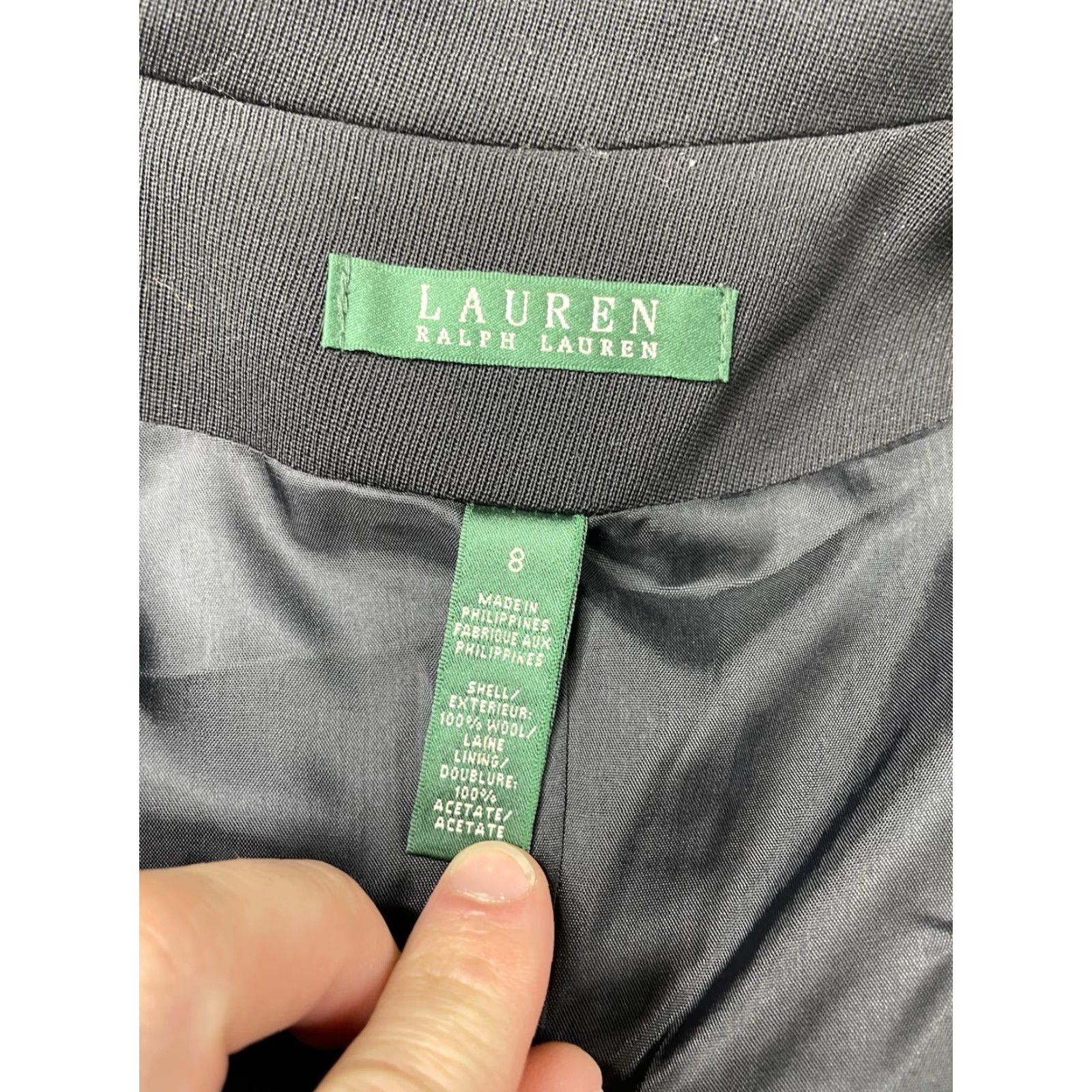 Ralph Lauren VINTAGE Lauren Ralph Lauren Blazer Womens 8 Black Crested Suit Jacket GOLD / Blazer / 8 / Black / Vintage / Womens Size M / US 6-8 / IT 42-44 - 4 Thumbnail