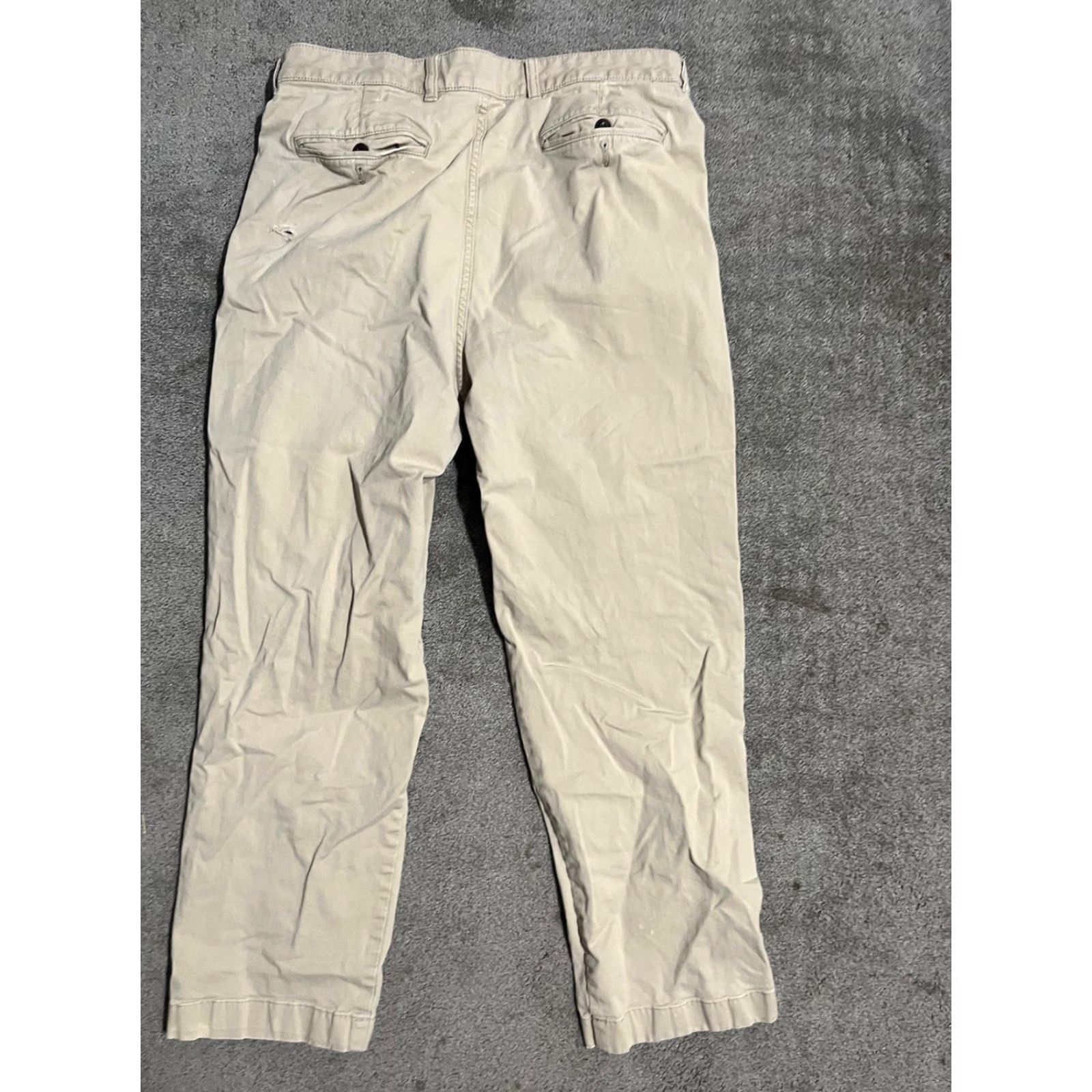 Vintage LL Bean Natural Fit Pants Flat Front Chino Cotton 503737 Mens Size 36x29 Beige Size US 36 / EU 52 - 3 Thumbnail