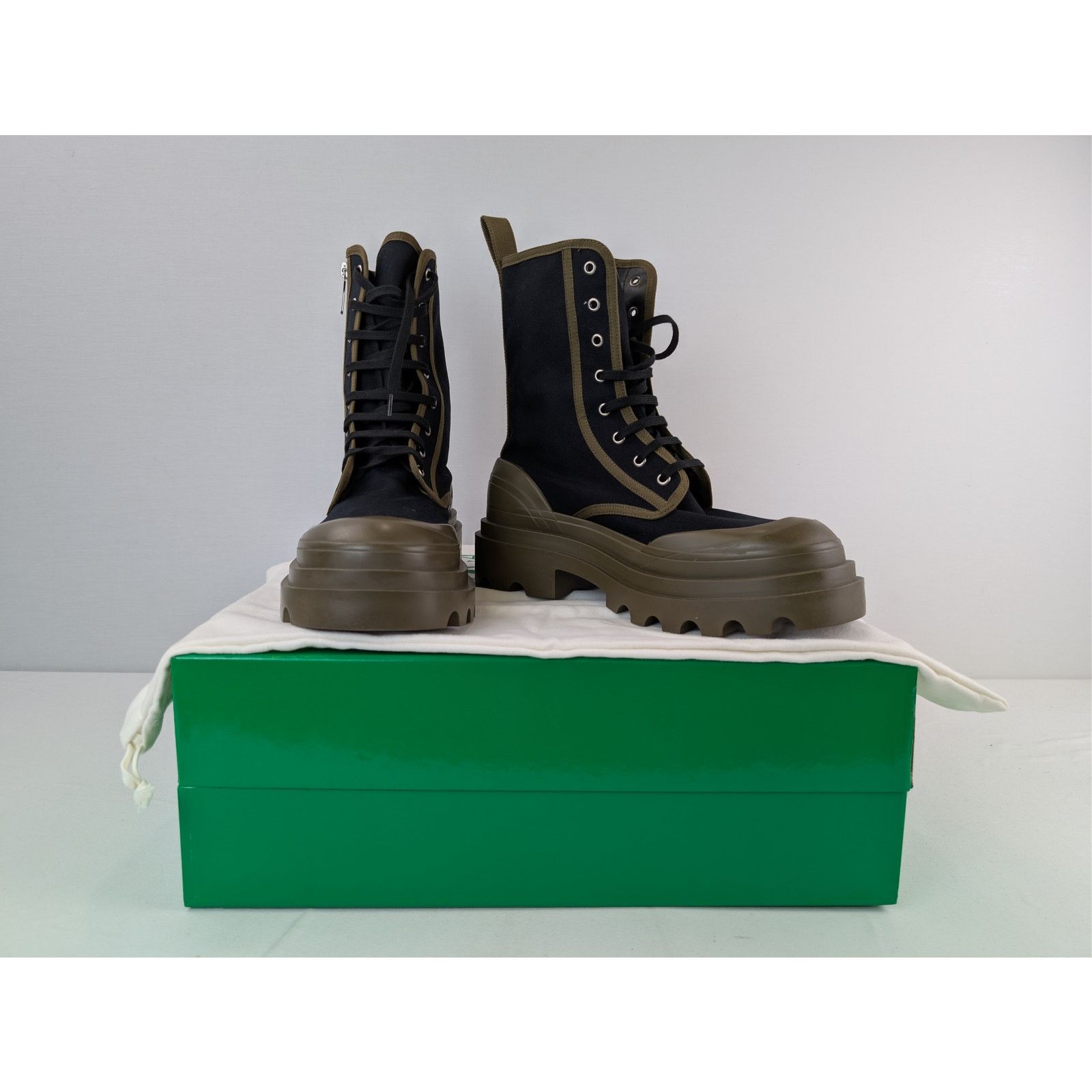 Bottega Veneta o1rshd1 Canvas Lace up Boots in Black Size US 10 / EU 43 - 16 Thumbnail