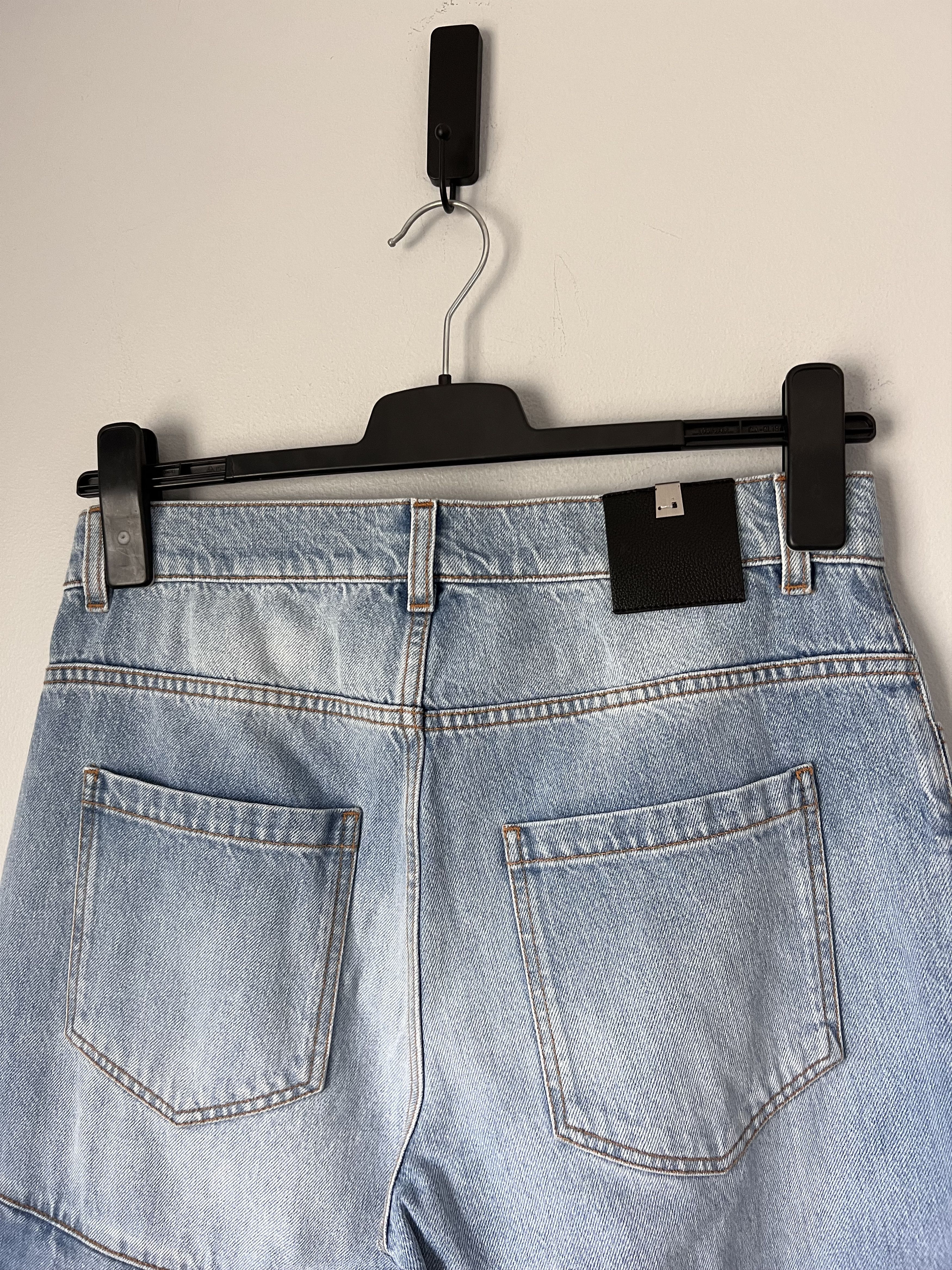 1017 Alyx 9SM Oversized Denim Cargo Pants in Light Blue