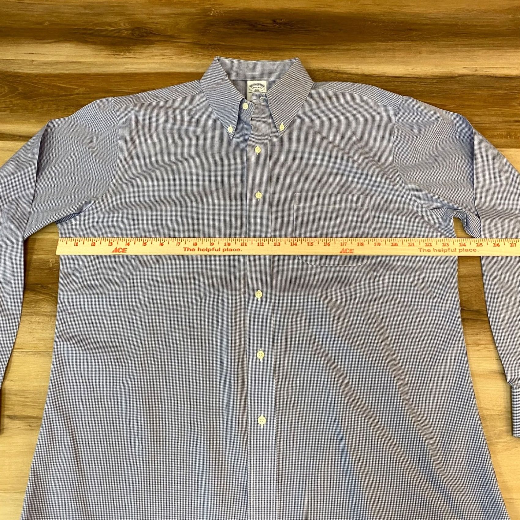 Brooks Brothers Brooks Brothers Shirt Slim 16.5 Blue Plaid Button-Down Mens Dress Shirt Size US XL / EU 56 / 4 - 6 Thumbnail